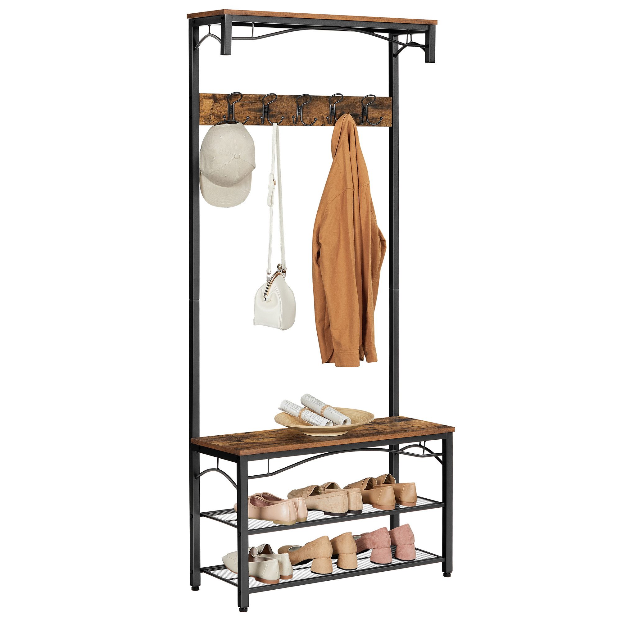 VASAGLE Garderobenständer Garderobe, mit Ablage, Sitzbank, günstig online kaufen