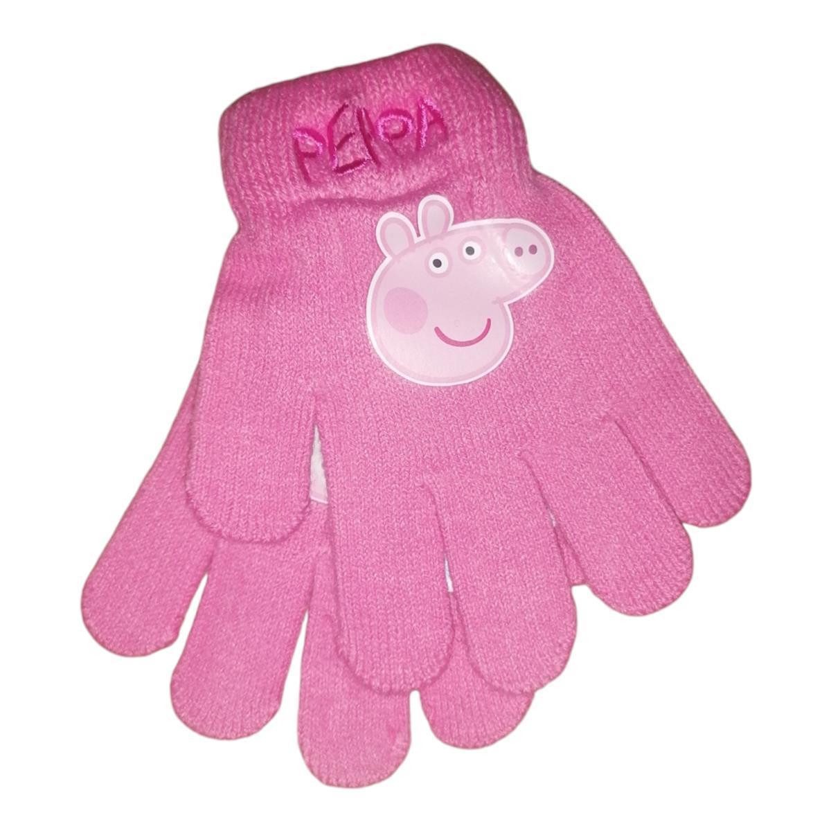 Peppa Pig Strickhandschuhe Peppa Pig Strick-Handschuhe für Mädchen, Rosa, Für Kinder von 4 bis