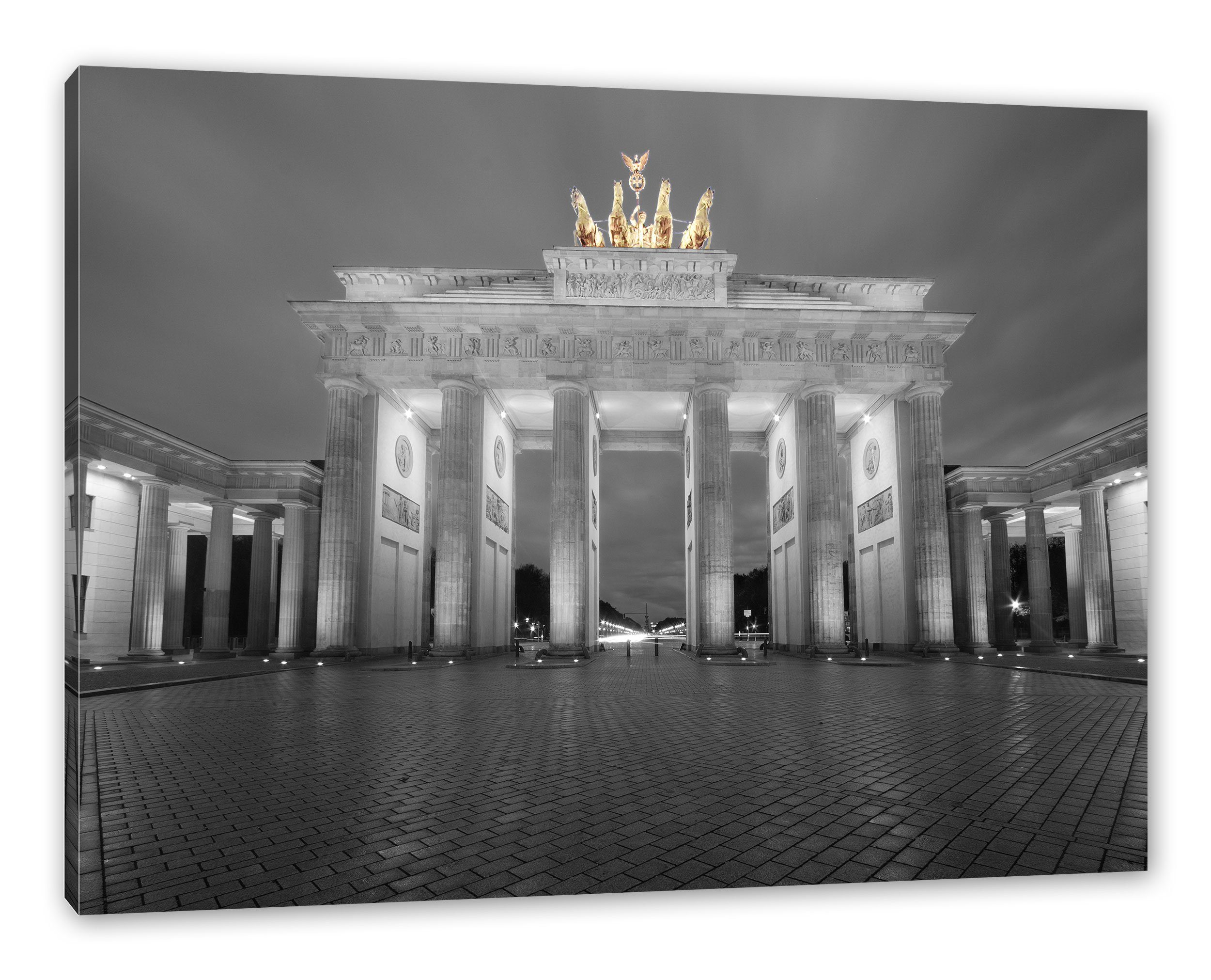 Pixxprint Leinwandbild schönes Brandenburger Tor, schönes Brandenburger Tor (1 St), Leinwandbild fertig bespannt, inkl. Zackenaufhänger