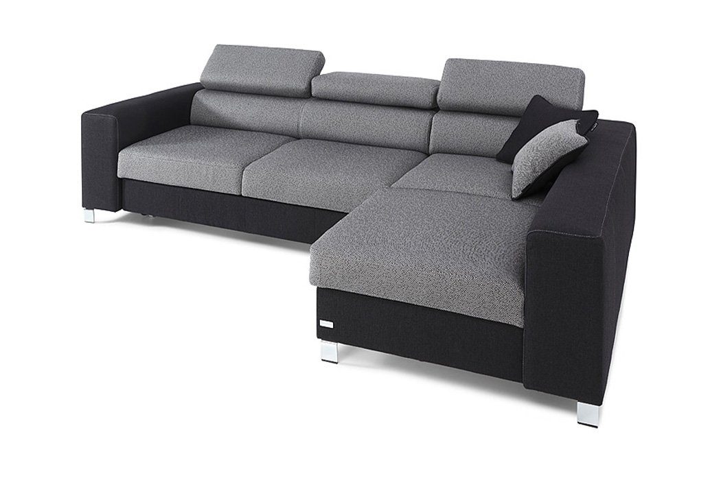 Modern Couch L-Form Ecksofa, Ecksofa Bettfunktion JVmoebel Design Couch Textil Polster