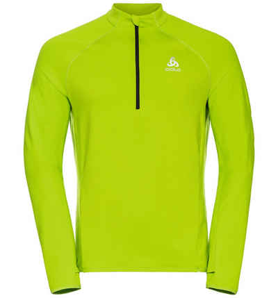 Odlo Sweatshirt Mid layer 1/2 zip ZEROWEIGHT lime green - black