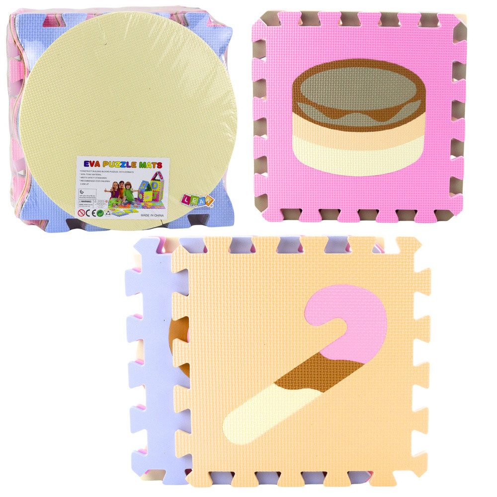 LEAN TOYS Spielmatte Puzzlematte Krabbelmatte Bodenschutzmatte (Spar-Set, 16-St., 5 cm rutschfest, 5 x 30, 30), rutschfest, wasserfest, herausnehmbare Motive, 16-teilig