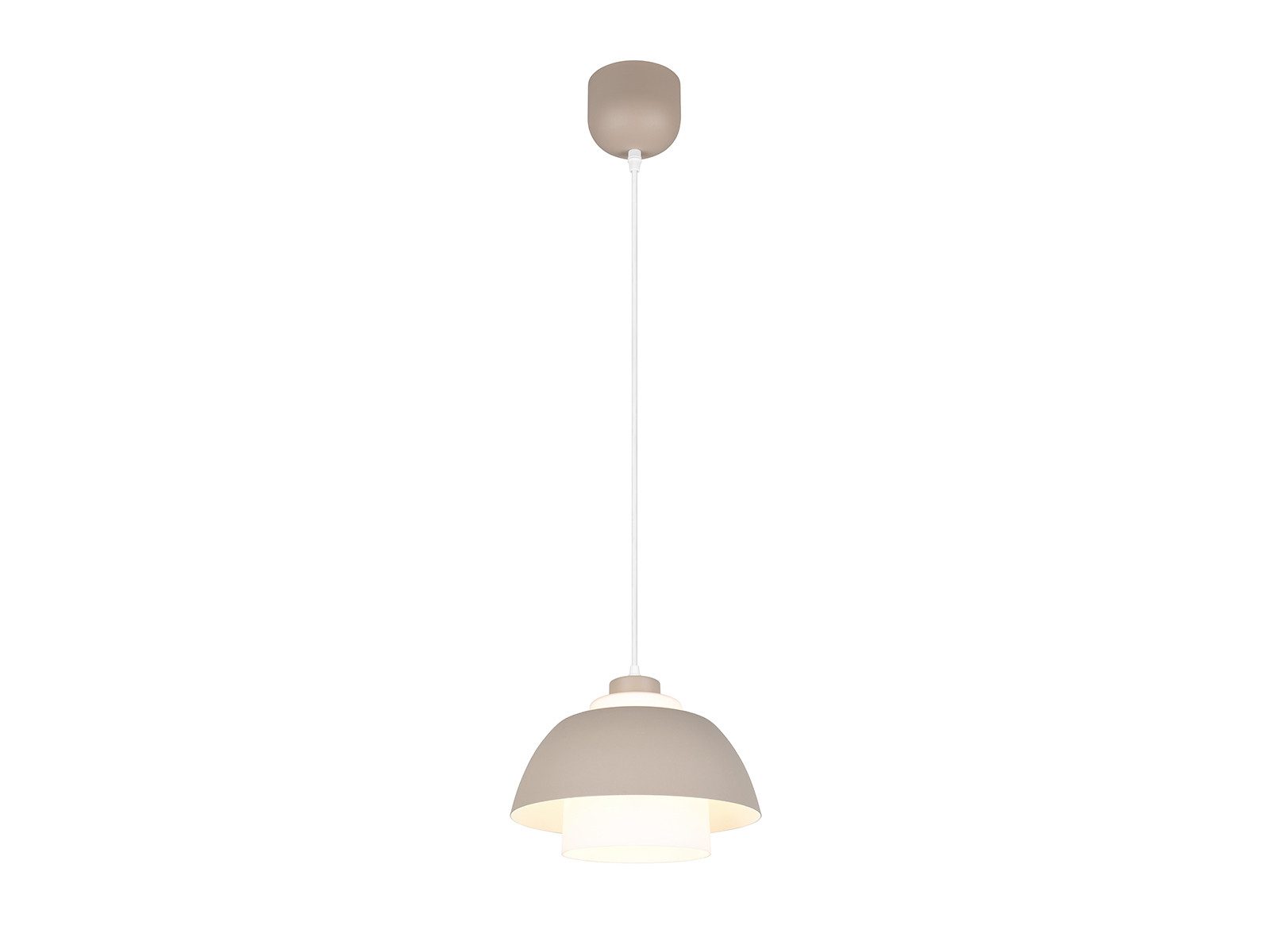 Reality Leuchten LED Pendelleuchte mit doppeltem Metall & Glasschirm Ø 30cm, Dimmfunktion, LED wechselbar, Warmweiß, einflammig, Esstisch-Lampe hängend inkl. dimmbaren Leuchtmittel