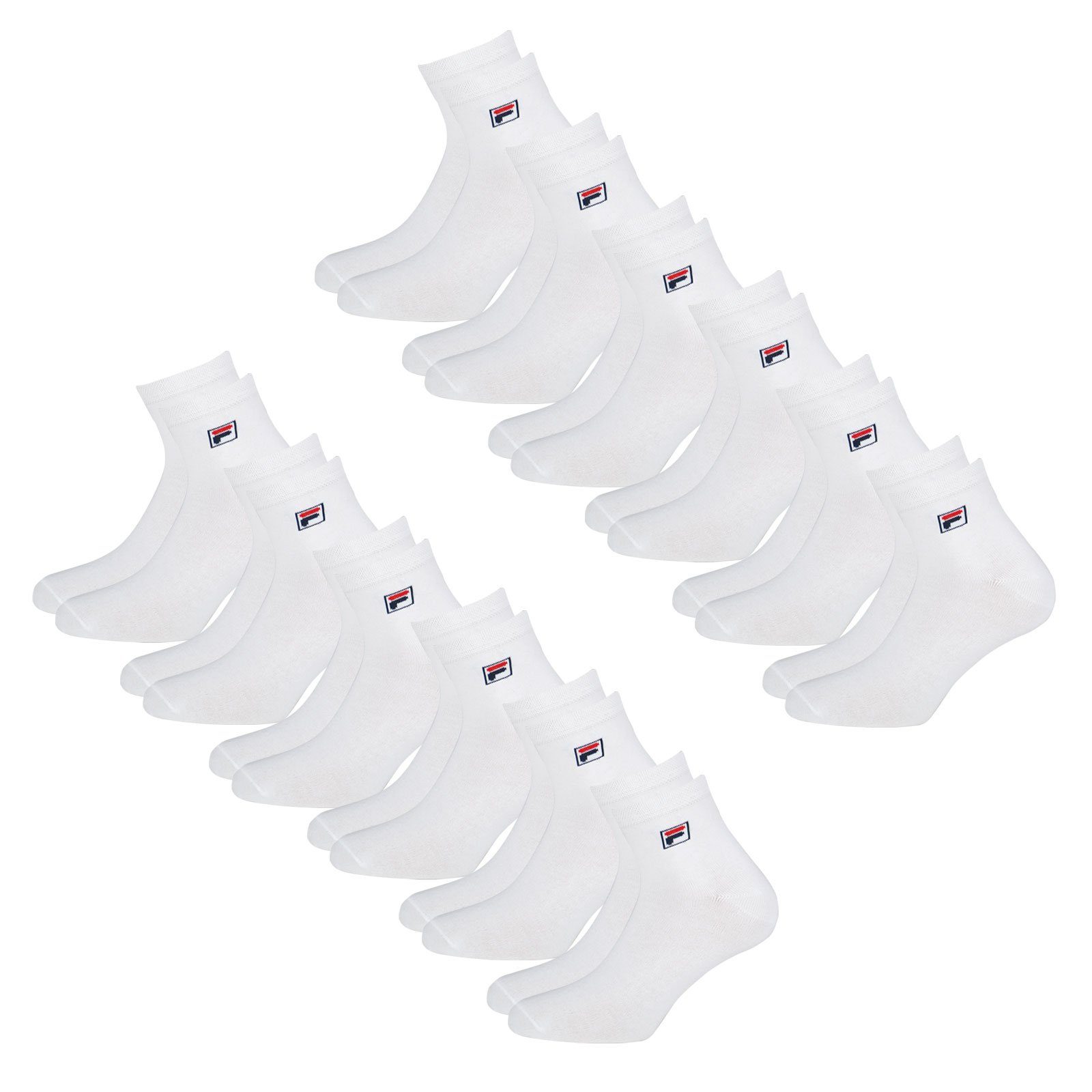 Socken 300 Quarter mit Sportsocken elastischem Fila Piquebund white (12-Paar)