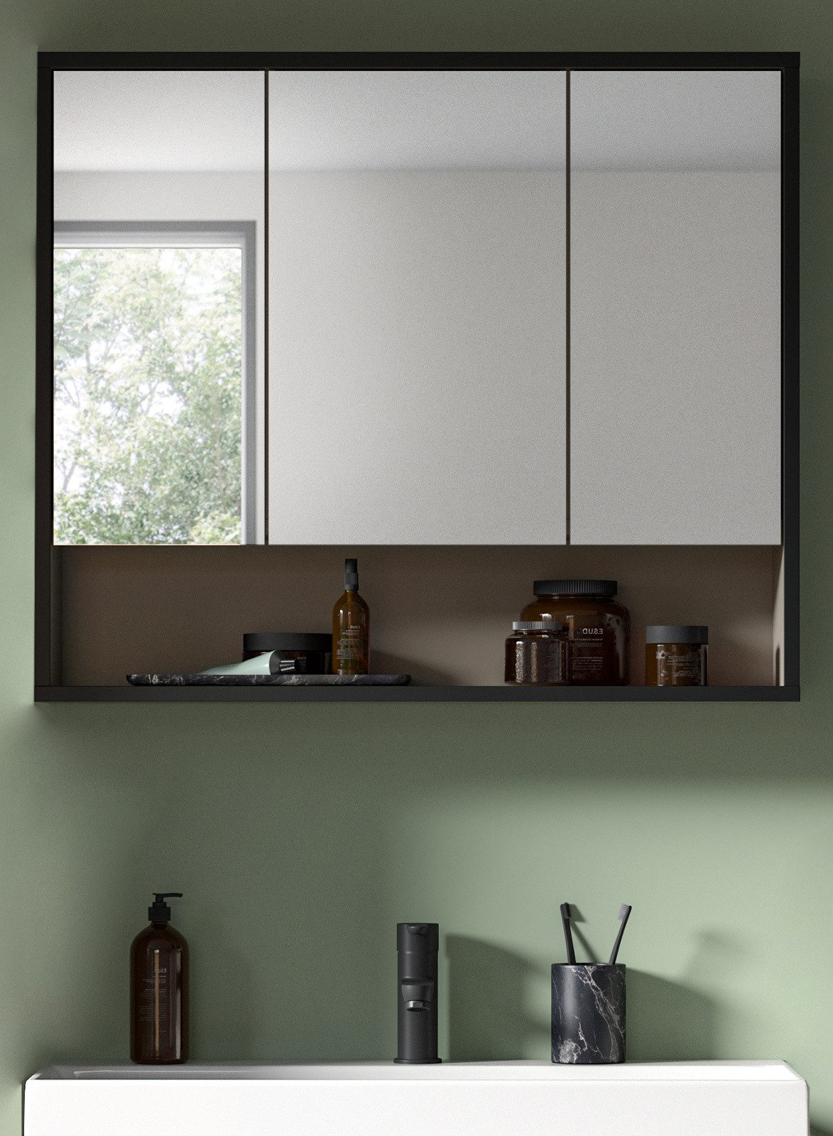 Inn.Furn Badezimmerspiegelschrank Scana (Badschrank sandfarben, 3 günstig online kaufen