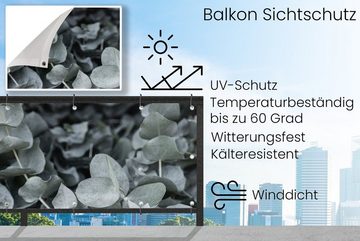 MuchoWow Balkonsichtschutz Natur - Pflanzen - Eukalyptus - Blätter (1-St) Balkonbanner, Sichtschutz für den Balkon, Robustes und wetterfest
