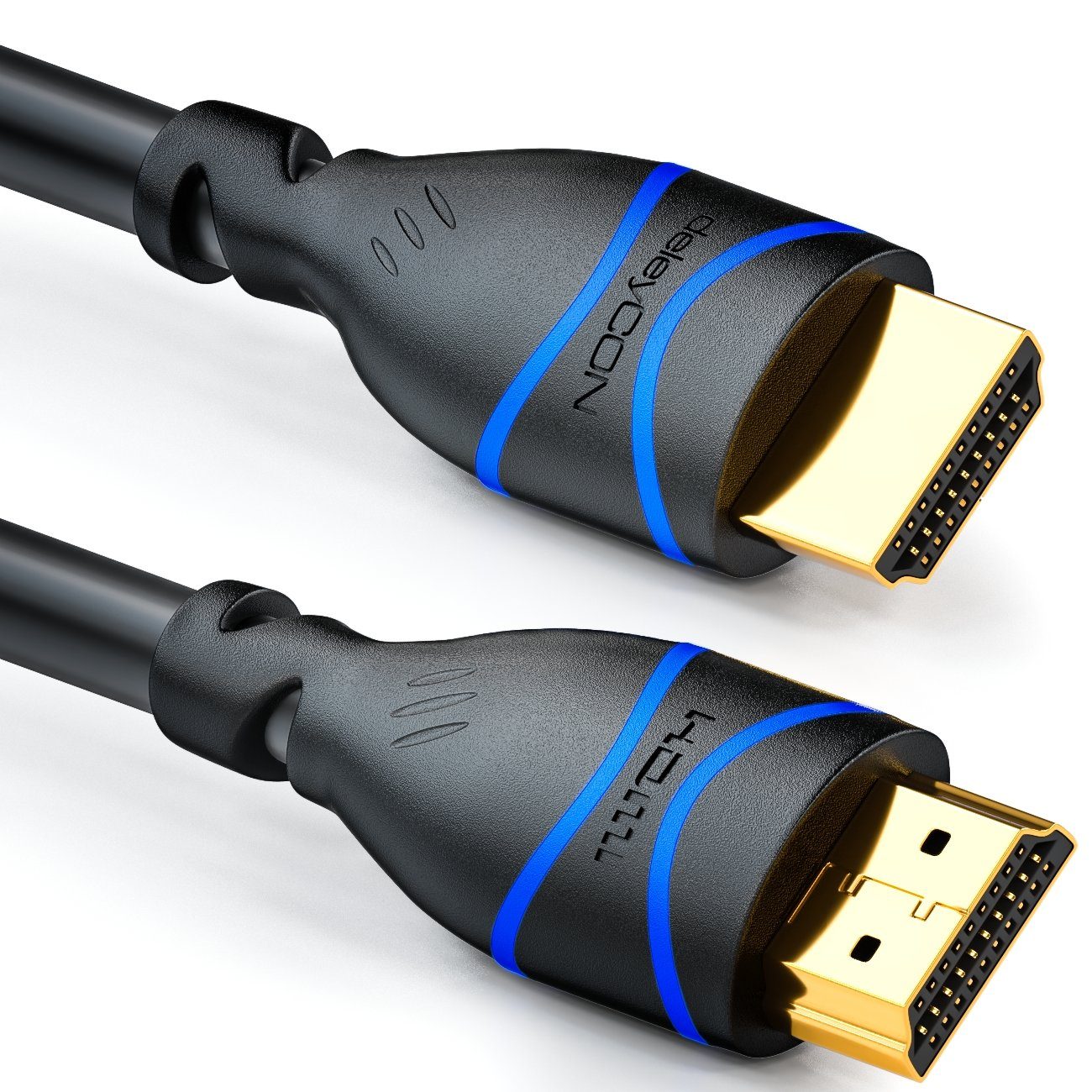 deleyCON 0,5m HDMI Kabel HDMI 2.0 kompatibel 4K UHD 2160p FULL HD HDMI-Kabel