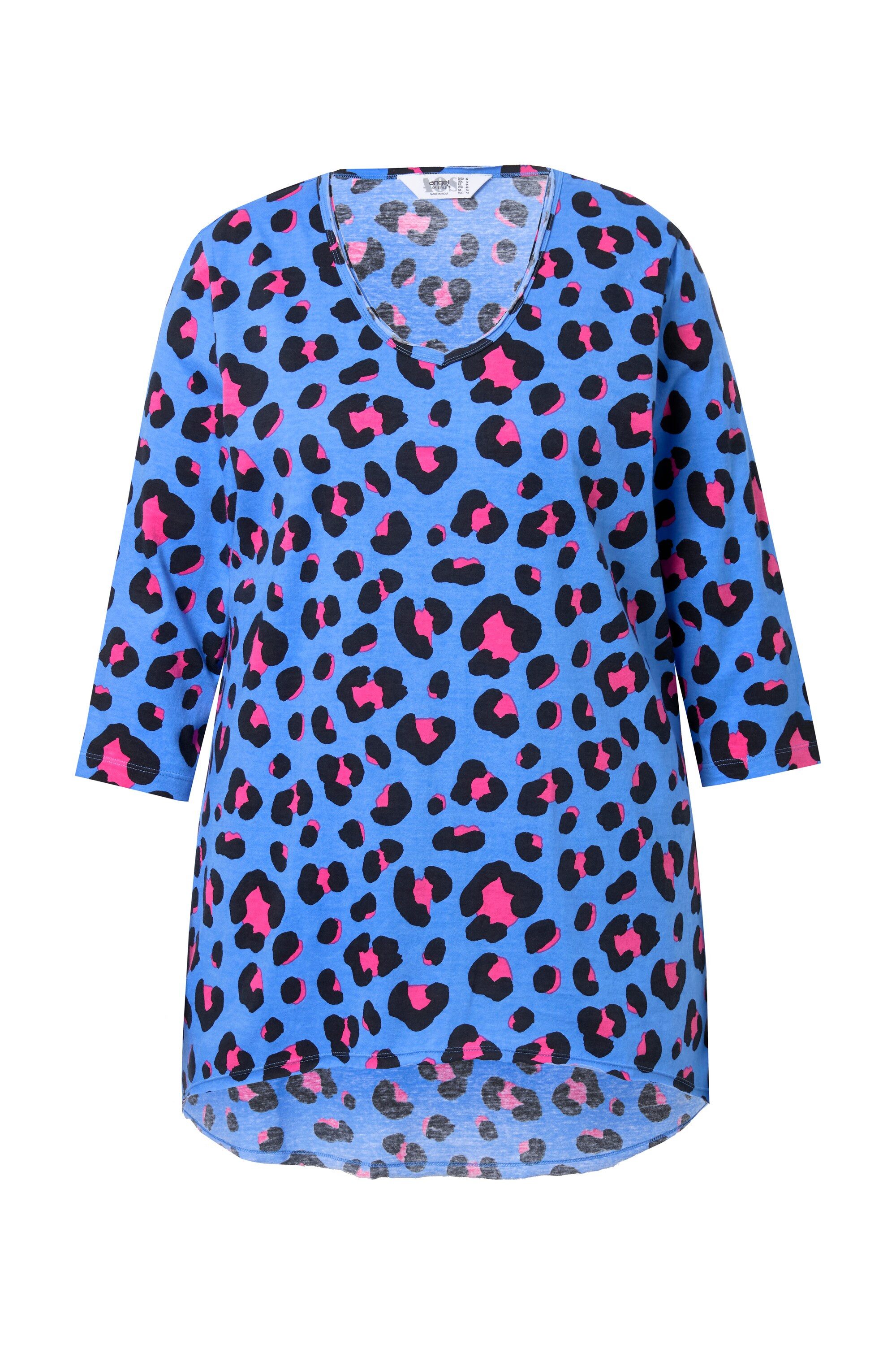 Angel of Style T-Shirt T-Shirt A-Linie farbiges Leo-Muster 3/4-Ärmel günstig online kaufen