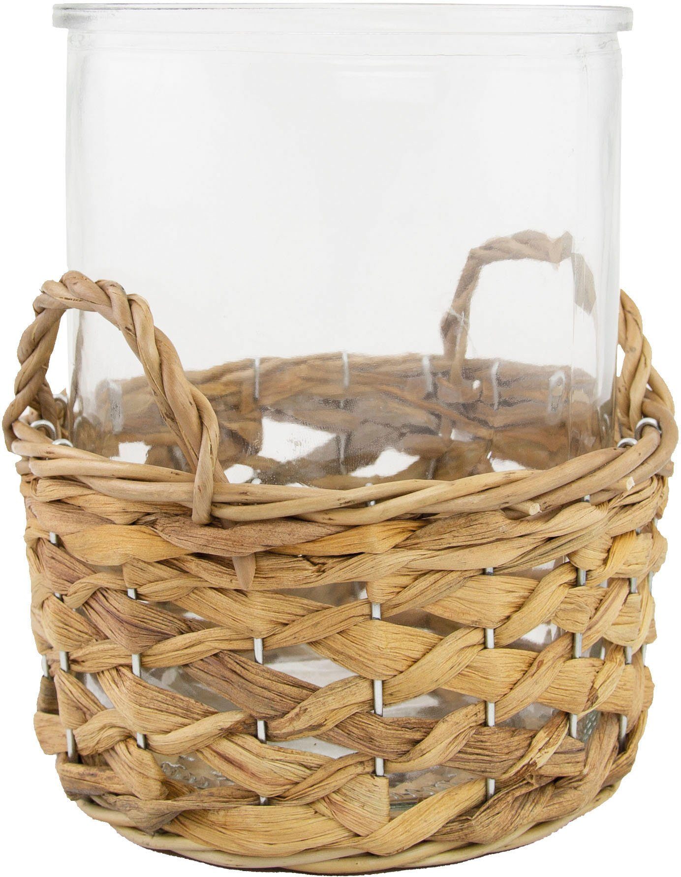 Timbers Windlicht Glas St), Kerzenhalter Joliet (1 aus und Flechtdeko Korbgeflecht mit