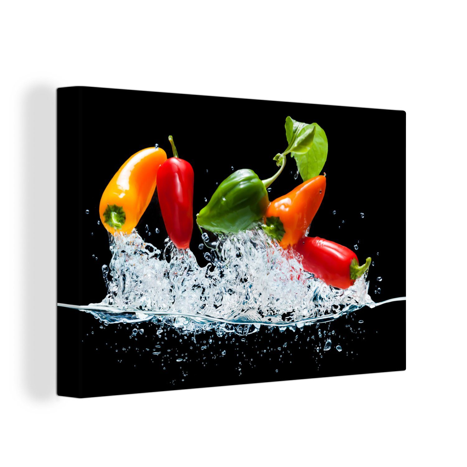 OneMillionCanvasses® Leinwandbild Paprika - Schwarz - günstig online kaufen