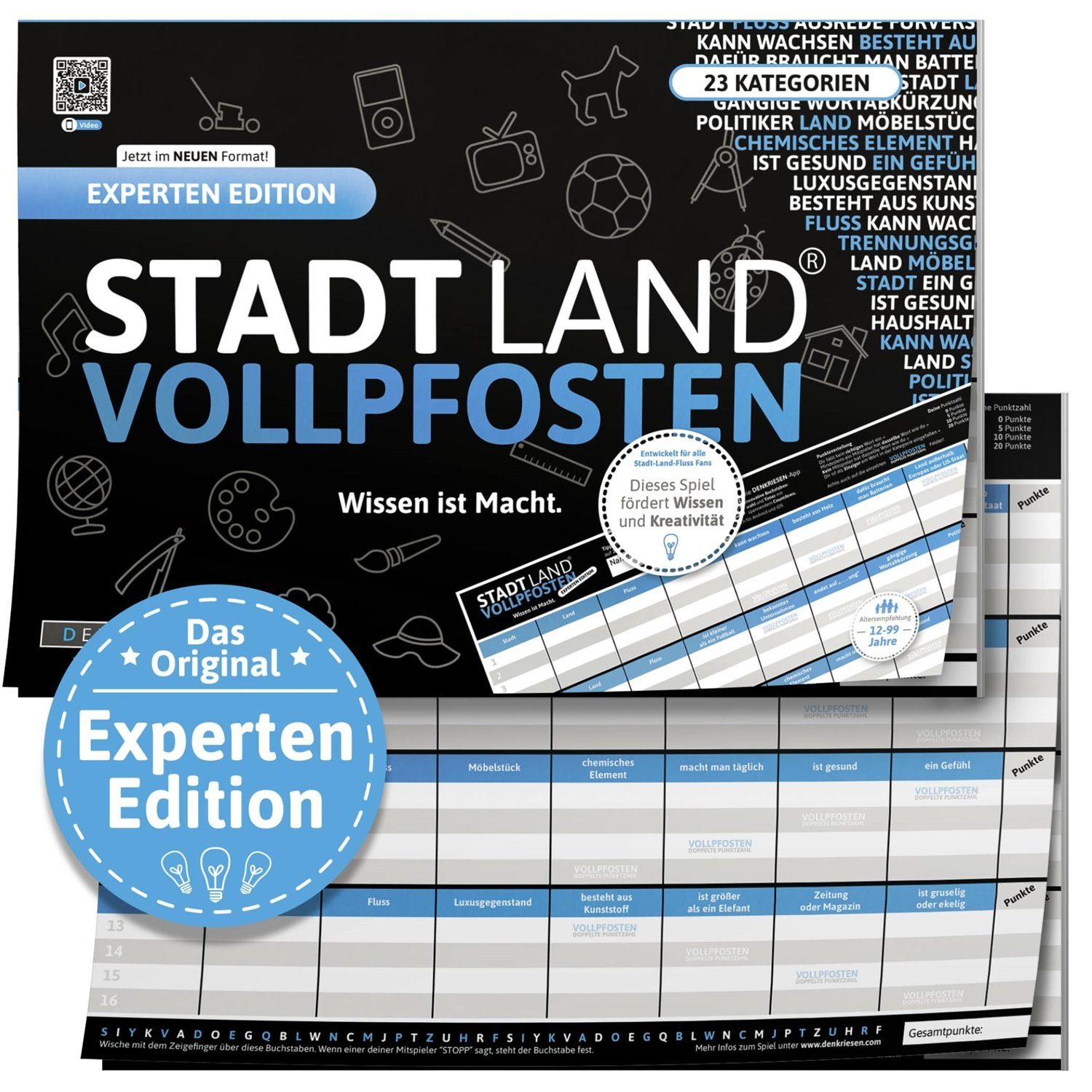 Spiel SL2023 Stadt Land Vollpfosten Experten Edition Wissen