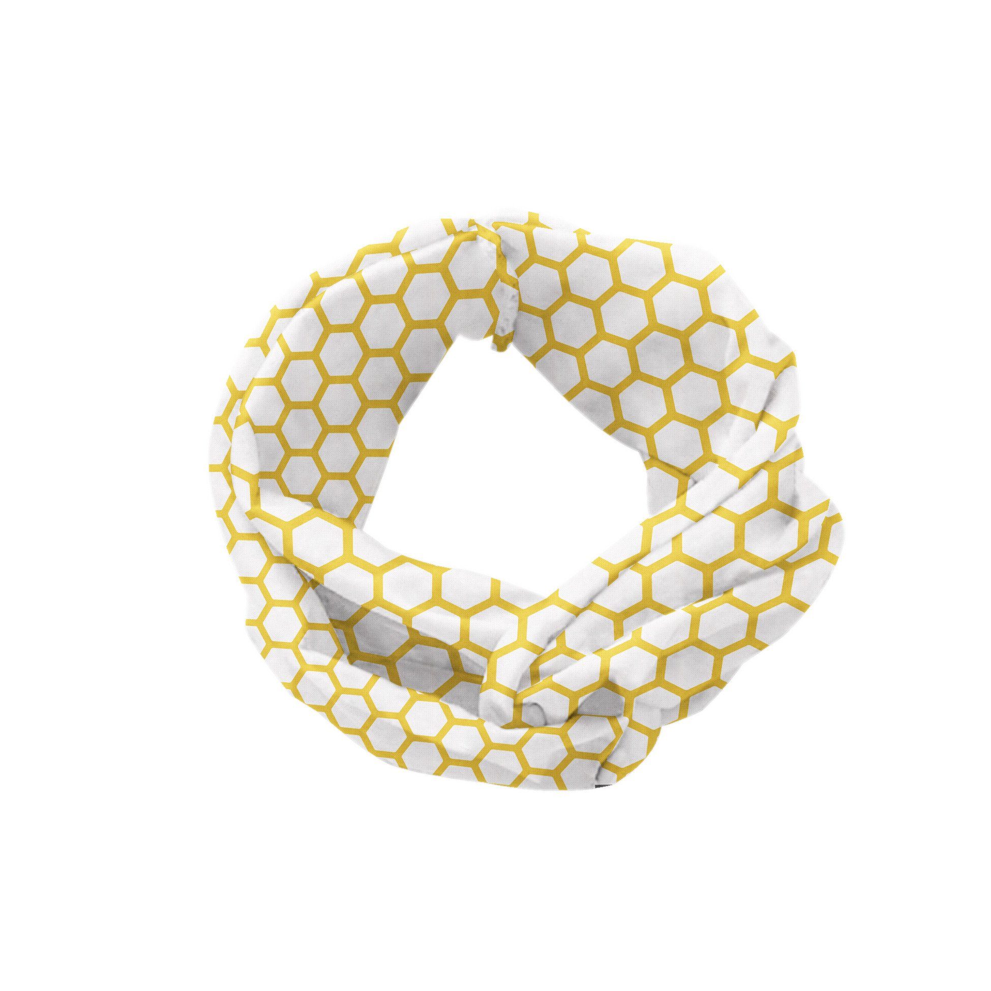 Abakuhaus Stirnband Elastisch und Angenehme alltags Weiß Comb und Gelb Hexagonal accessories