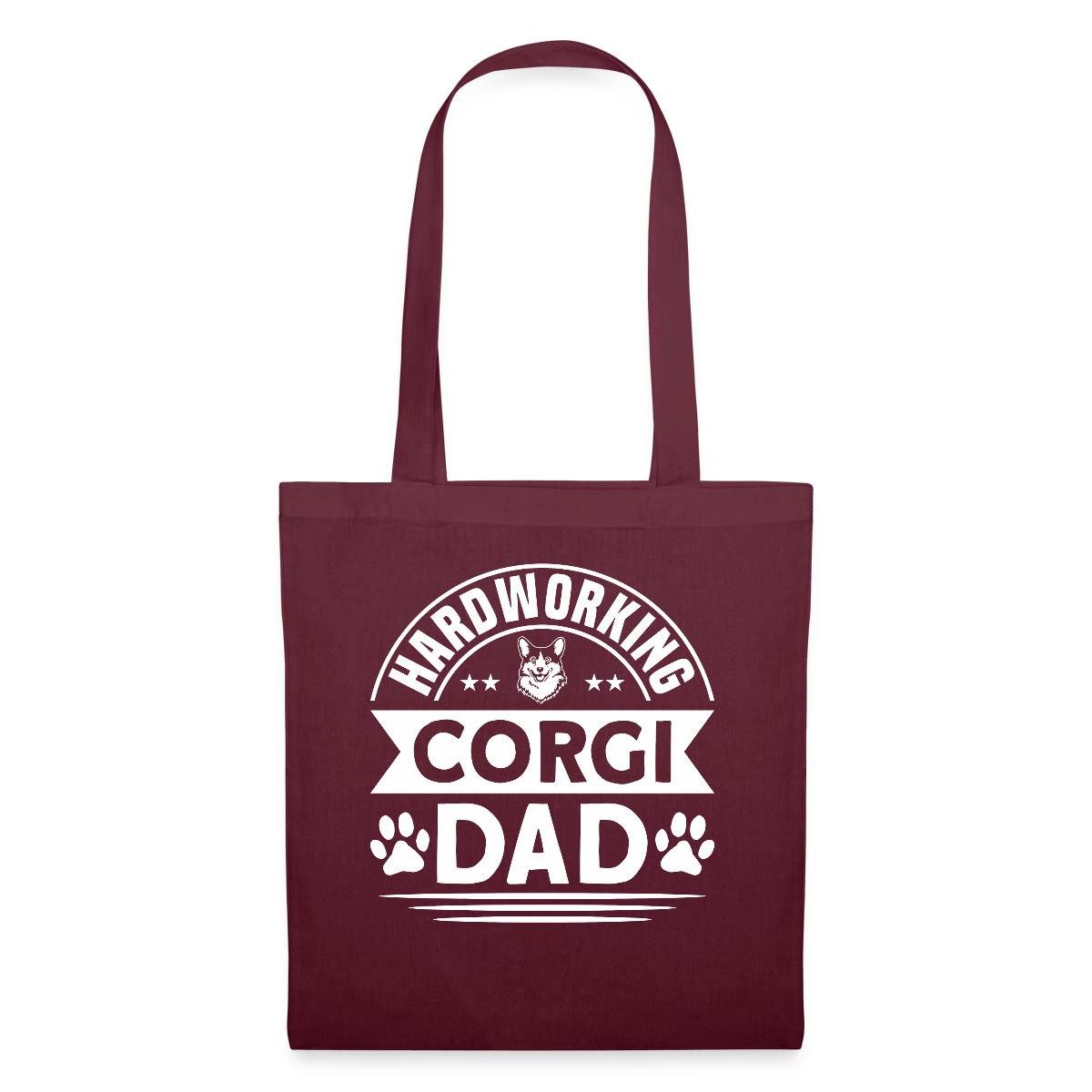 Spreadshirt Henkeltasche Hardworking Corgi Dad Stoffbeutel (1-tlg)
