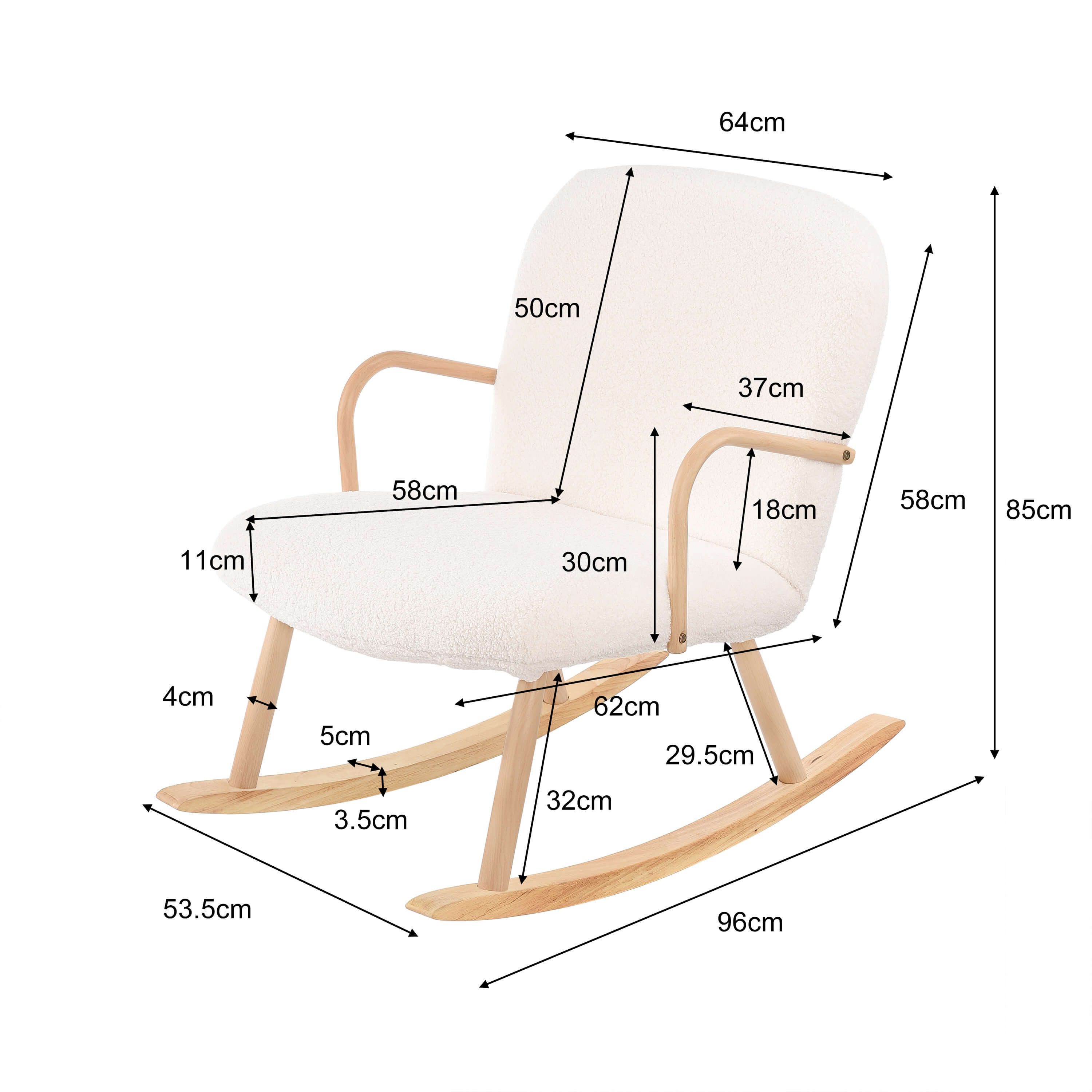 Furnishings Home Schaukelstuhl Holzstuhl Polsterstuhl (Set)