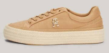 Tommy Hilfiger VULC SNEAKER LINNEN Plateausneaker mit gepolstertem Schaftrand, Freizeitschuh, Halbschuh, Schnürschuh