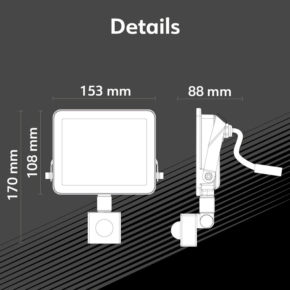 MÜLLER LICHT LED Flutlichtstrahler Müller-Licht Miami 21600063 LED-Außenstrahler 20 W Leuchtfarben: Neut