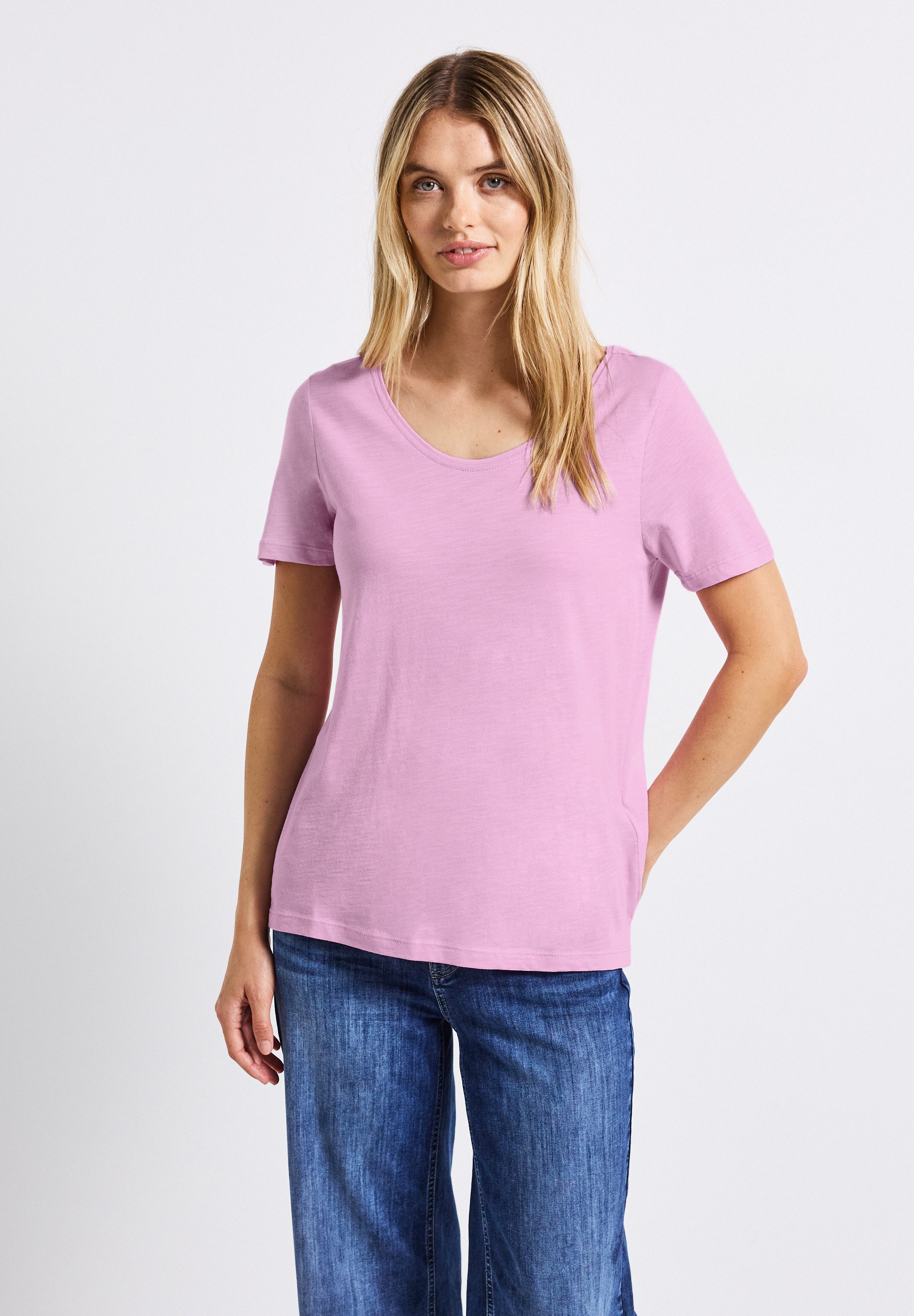 STREET ONE V-Shirt, im soften Baumwoll-Mix günstig online kaufen