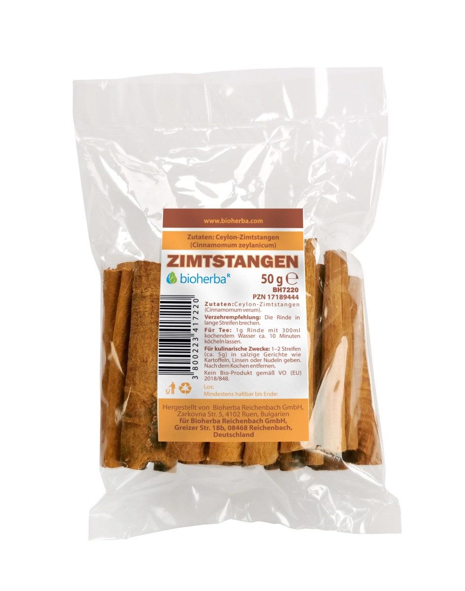 BIOHERBA R Bioherba Zimtstangen 50 g Glas