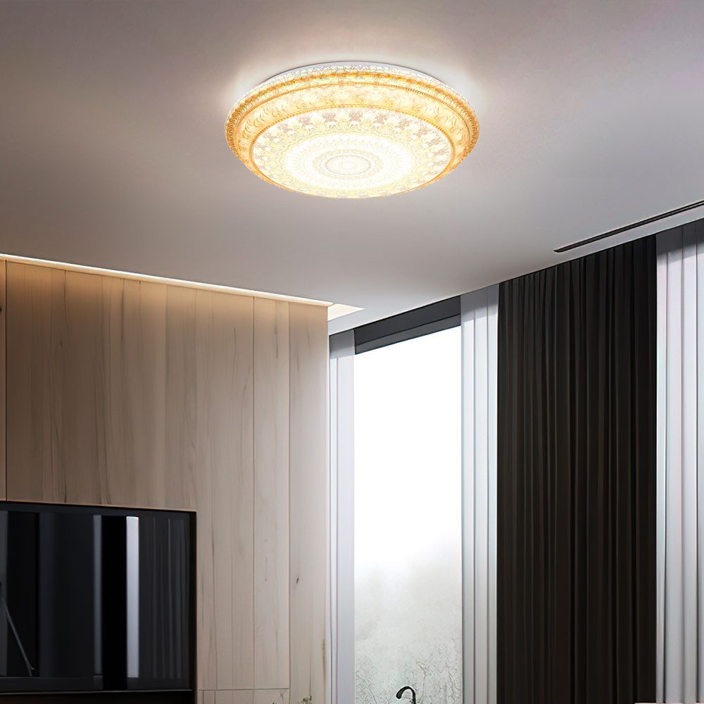 GLOBO LIGHTING LED Deckenleuchte, LED-Leuchtmittel fest verbaut, Kaltweiß, Warmweiß, Neutralweiß, Tageslichtweiß, Farbwechsel, Deckenleuchte Deckenlampe Wohnzimmerleuchte bunt antik LED CCT D 39 cm