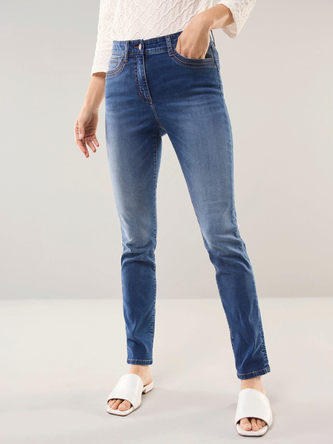 Walbusch Stretch-Jeans Damen Skinny Jeans, modern, Kurzgröße