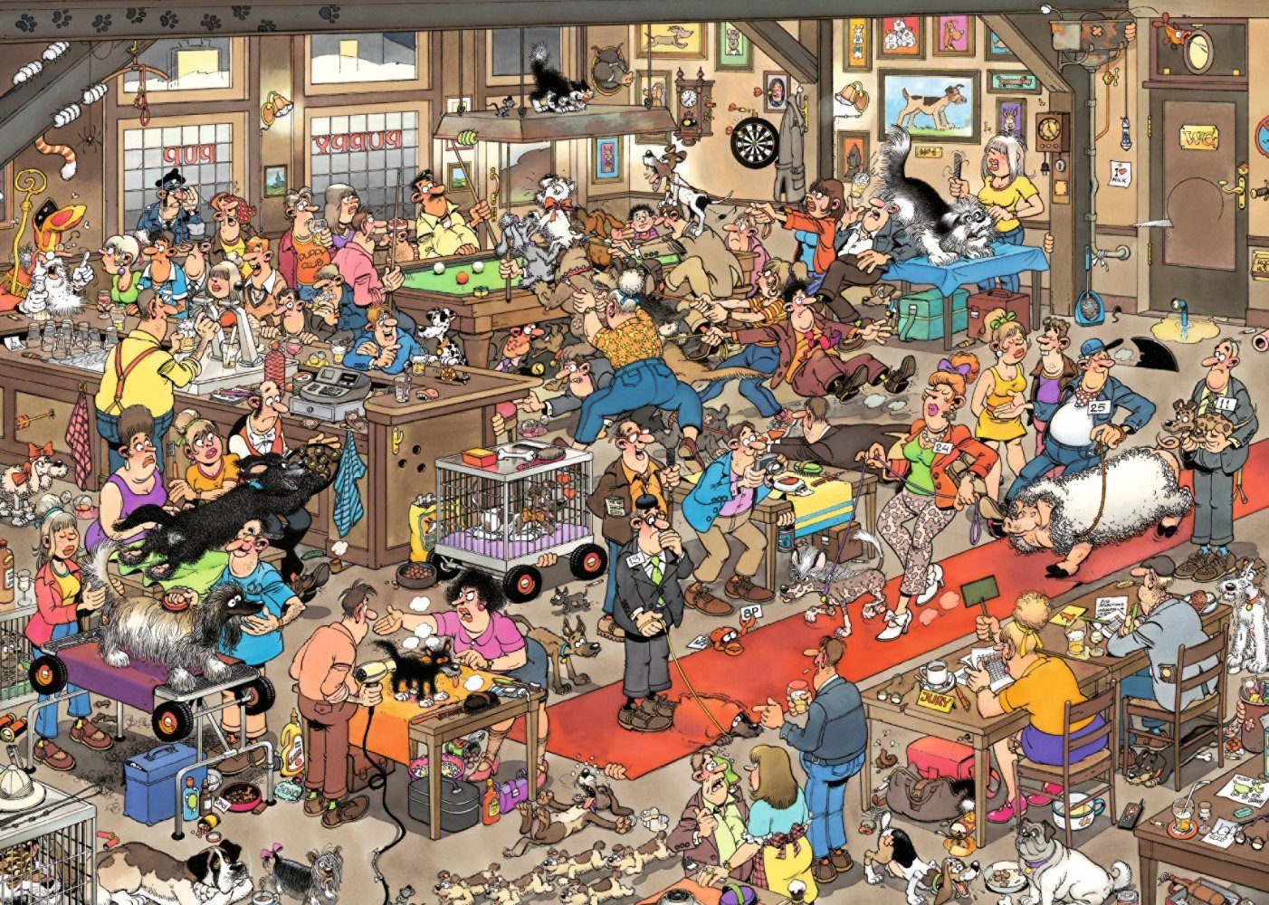 Jan van Haasteren Puzzle Jan van Haasteren Die Hundeschau 1000 Teile Puzzle, 1000 Puzzleteile, Made in Europe