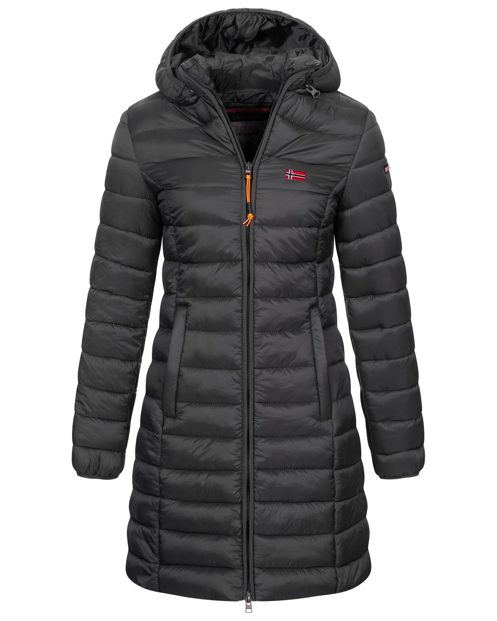 Geographical Norway Steppmantel Winter Jacke Steppjacke Parka Lange Kapuzenjacke Steppmantel Outdoor