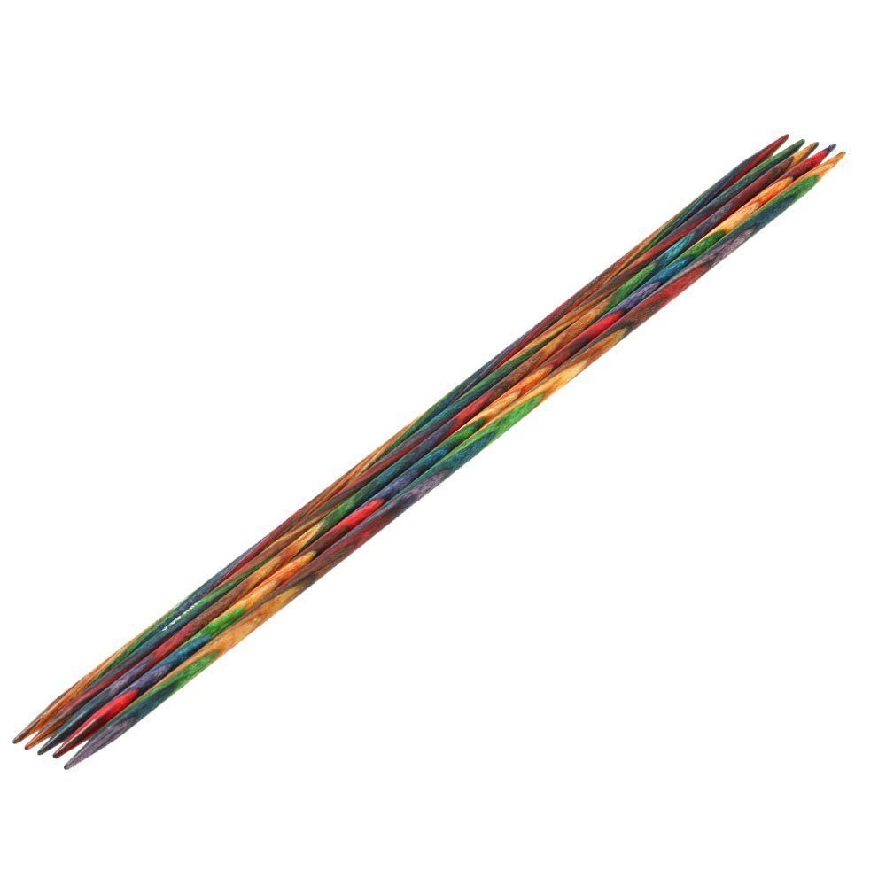 Stecknadeln Strumpfstricknadel DESIGN-HOLZ Multicolor Länge 15cm/20 cm, LANA GROSSA, Socken stricken, (Nadelspiel in verschiedenen Stärken)