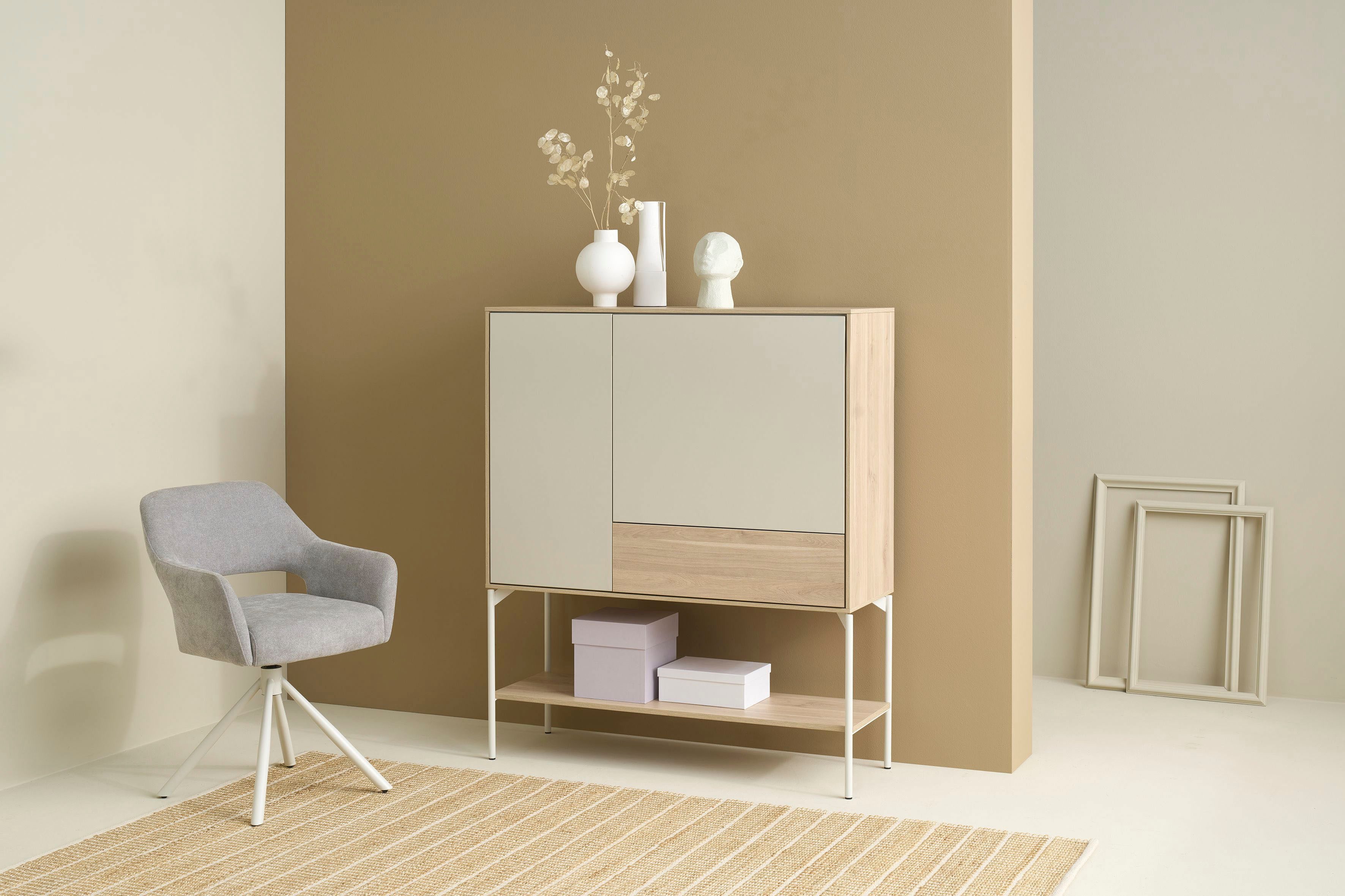 SCHÖNER WOHNEN-Kollektion Highboard LABOE (1 St), ideal auch als Home Office Sekretär oder Bar, push to open