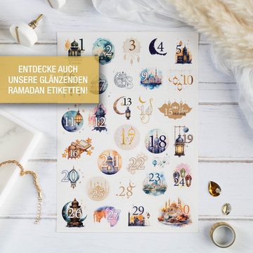 TOBJA Aufbewahrungstasche Ramadan Kareem Geschenksäckchen 25x30cm, 3 Eid Mubarak Baumwolltüten Gold, Ramadan Geschenke