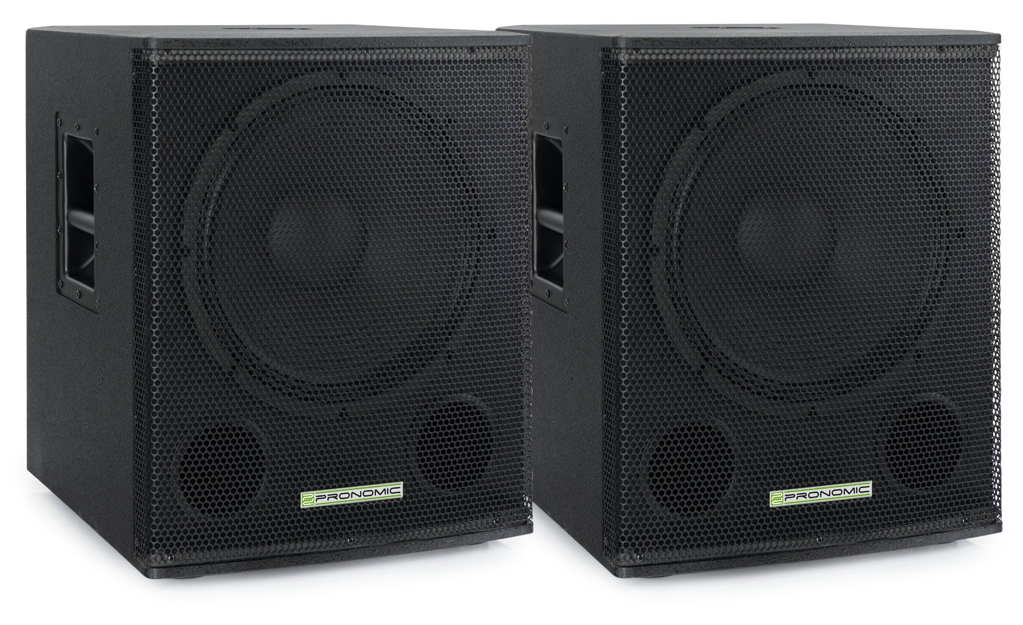 Pronomic SA-15 SUB Aktiv Subwoofer - 2x 15" Speaker mit Bassreflex-Öffnungen Subwoofer (700 W, max. SPL: 128 dB - 35mm-Flansch)