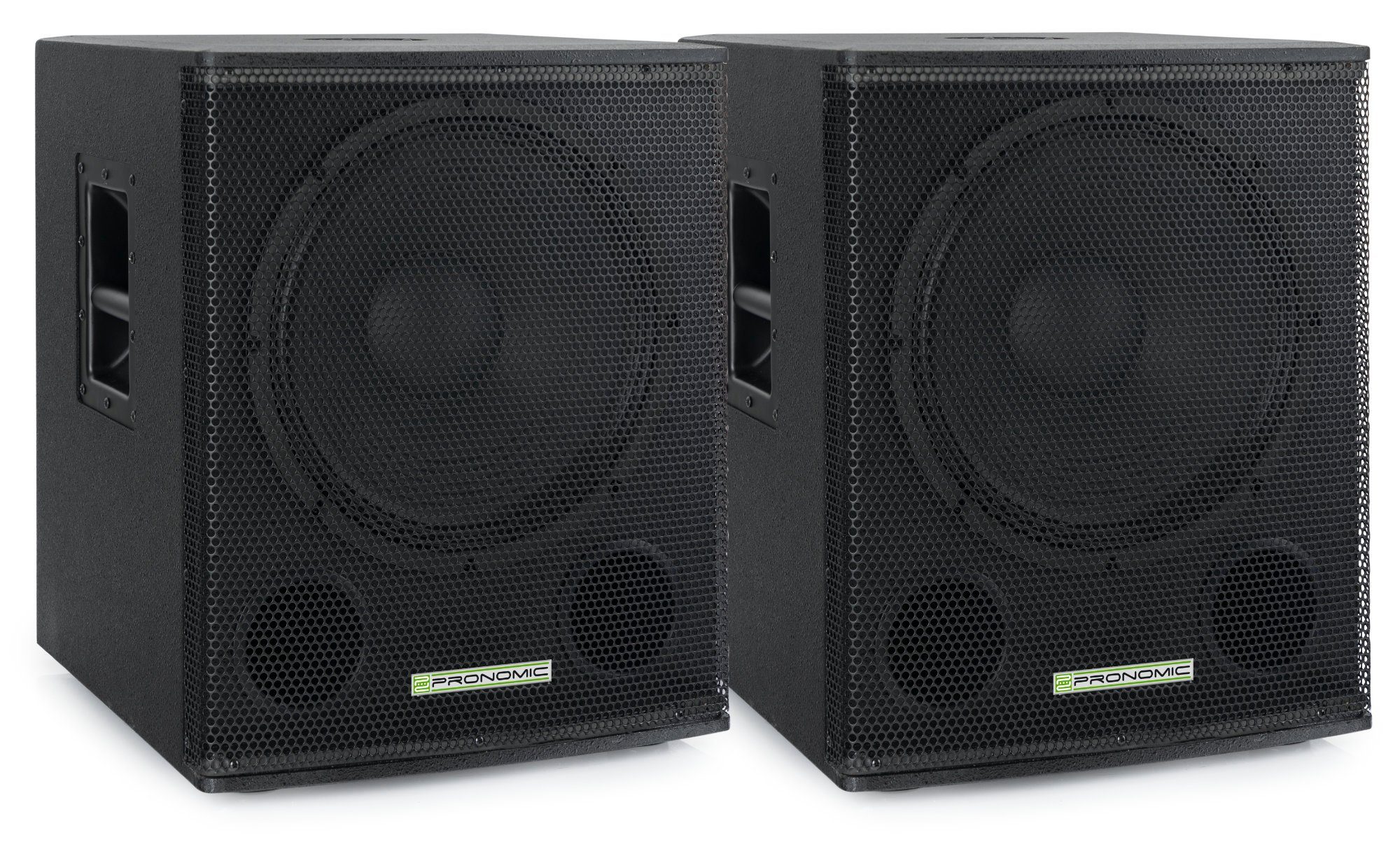 Pronomic SA-15 SUB Aktiv Subwoofer - 2x 15" Speaker mit Bassreflex-Öffnungen Subwoofer (keine Netzwerkstandard, 700 W, max. SPL: 128 dB - 35mm-Flansch)