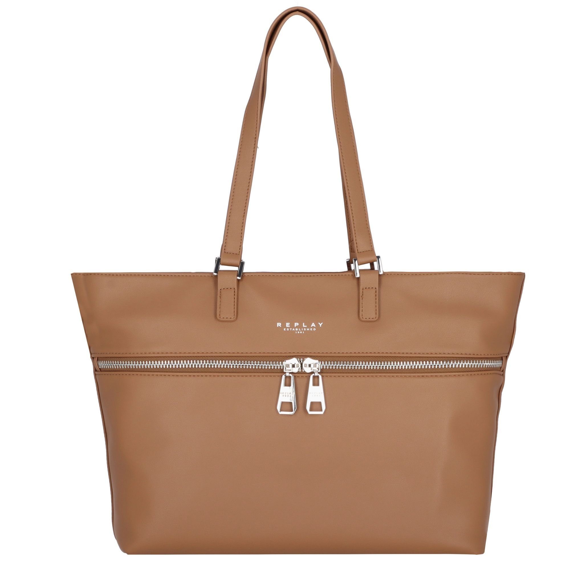 beige dirty Polyurethan pale Shopper, Replay