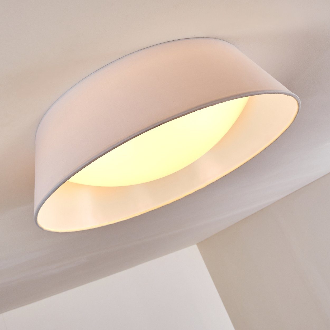 Deckenleuchte weiß LED Lampen Beleuchtung Wohn Design hofstein Decken Schlaf Zimmer Stoff