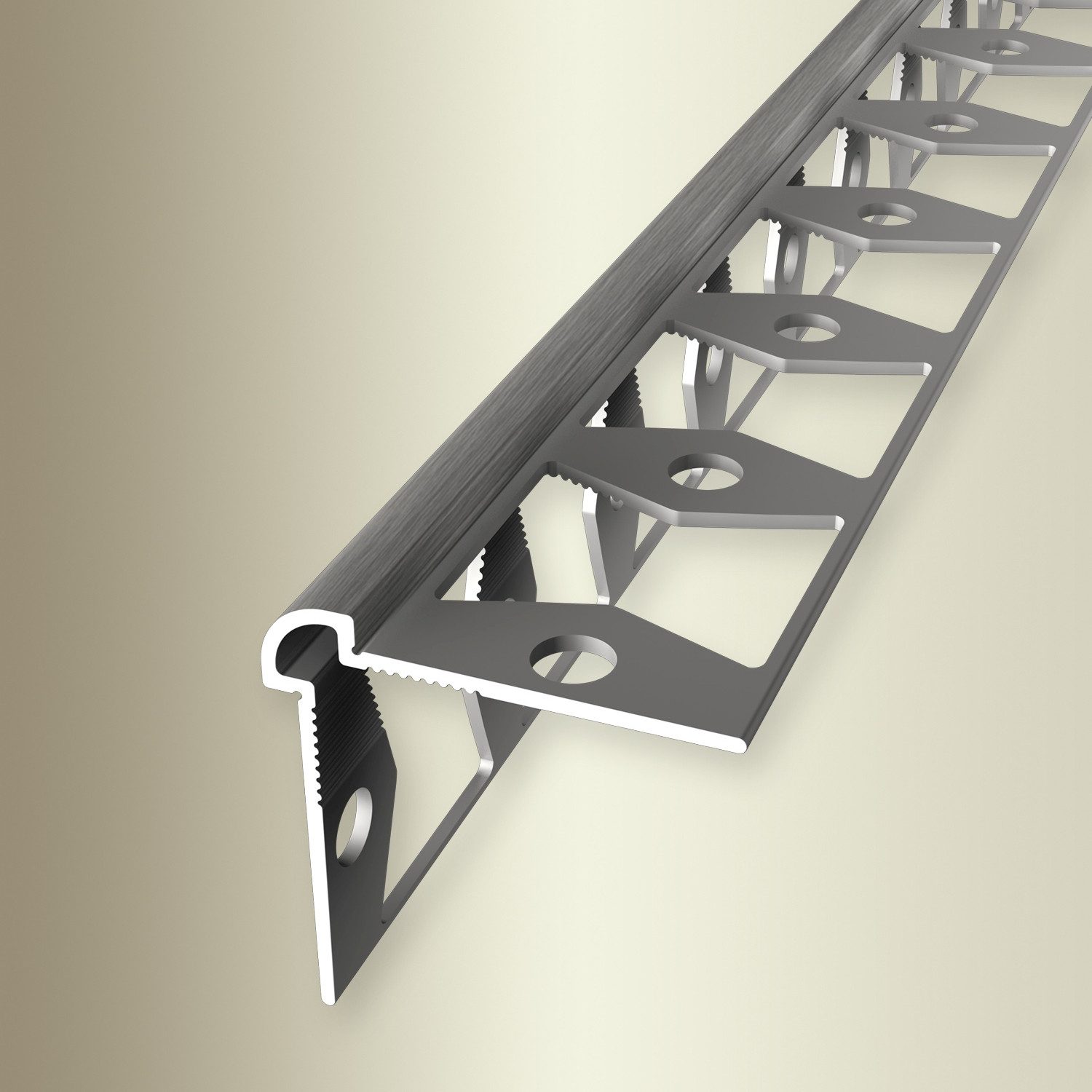 Küberit Verbindungsprofil 25 x 25 x 2700 mm Wandprofil Tapetenprofil Edelstahloptik Gestanzt