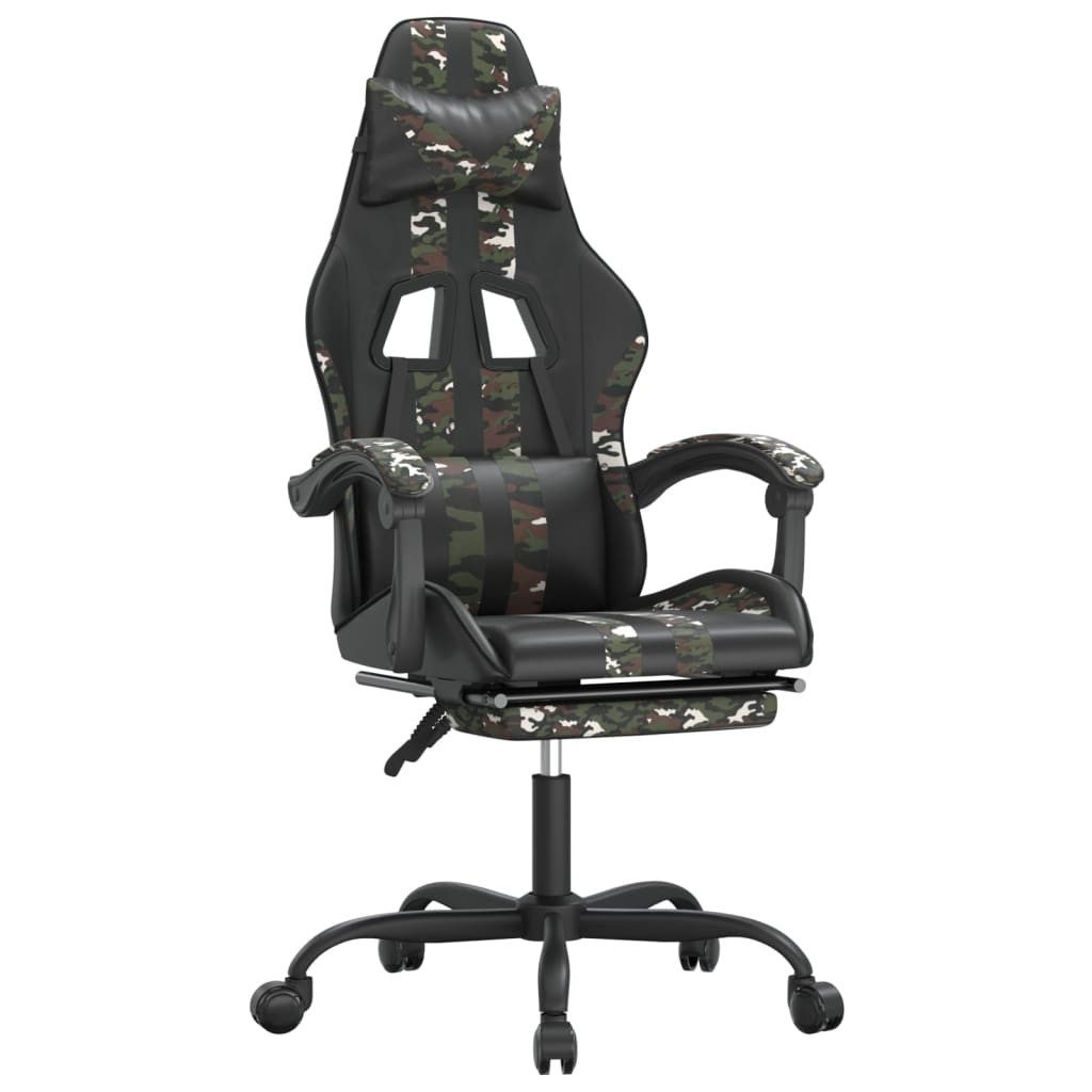 vidaXL Gaming-Stuhl Gaming-Stuhl mit Fußstütze Schwarz und Tarnfarben Kunstleder (1 St)