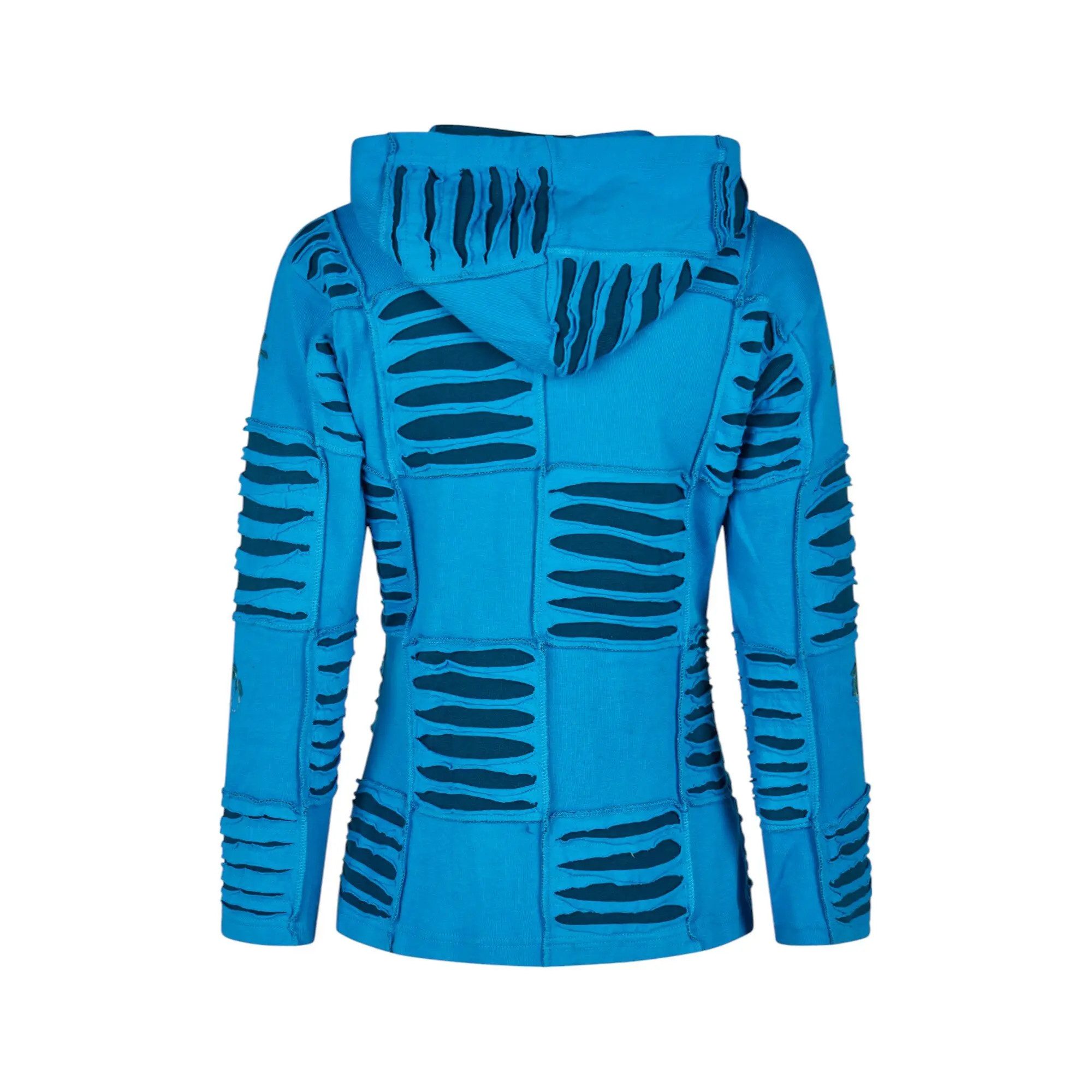 Mein Style Sweatjacke Baumwoll Patch Jacke türkis (1 Stück, 1-tlg., 1 Stück) kann als Jacke oder Pullover getragen werden – Bild 3 von 5