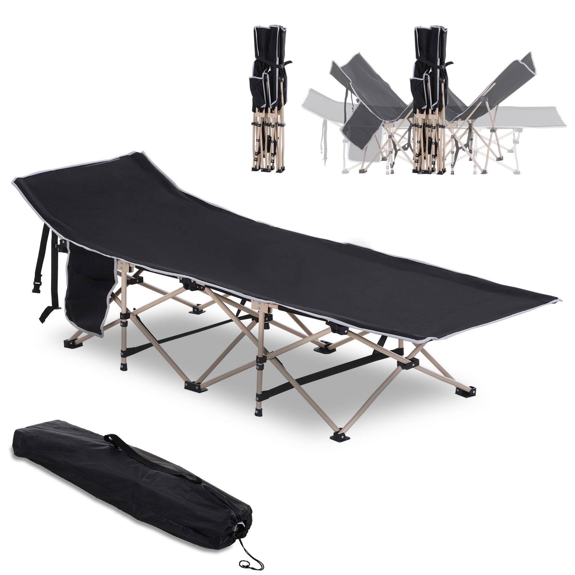 Outsunny Feldbett Faltbares Campingbett, Campingliege mit günstig online kaufen