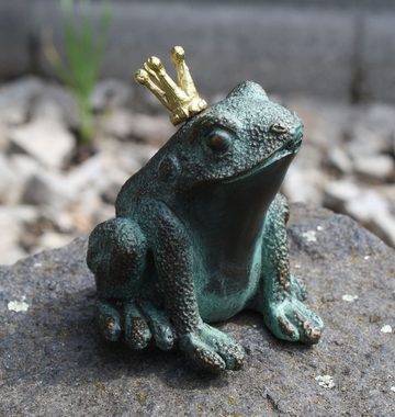 Bronzeskulpturen Skulptur Bronzefigur kleiner Froschkönig