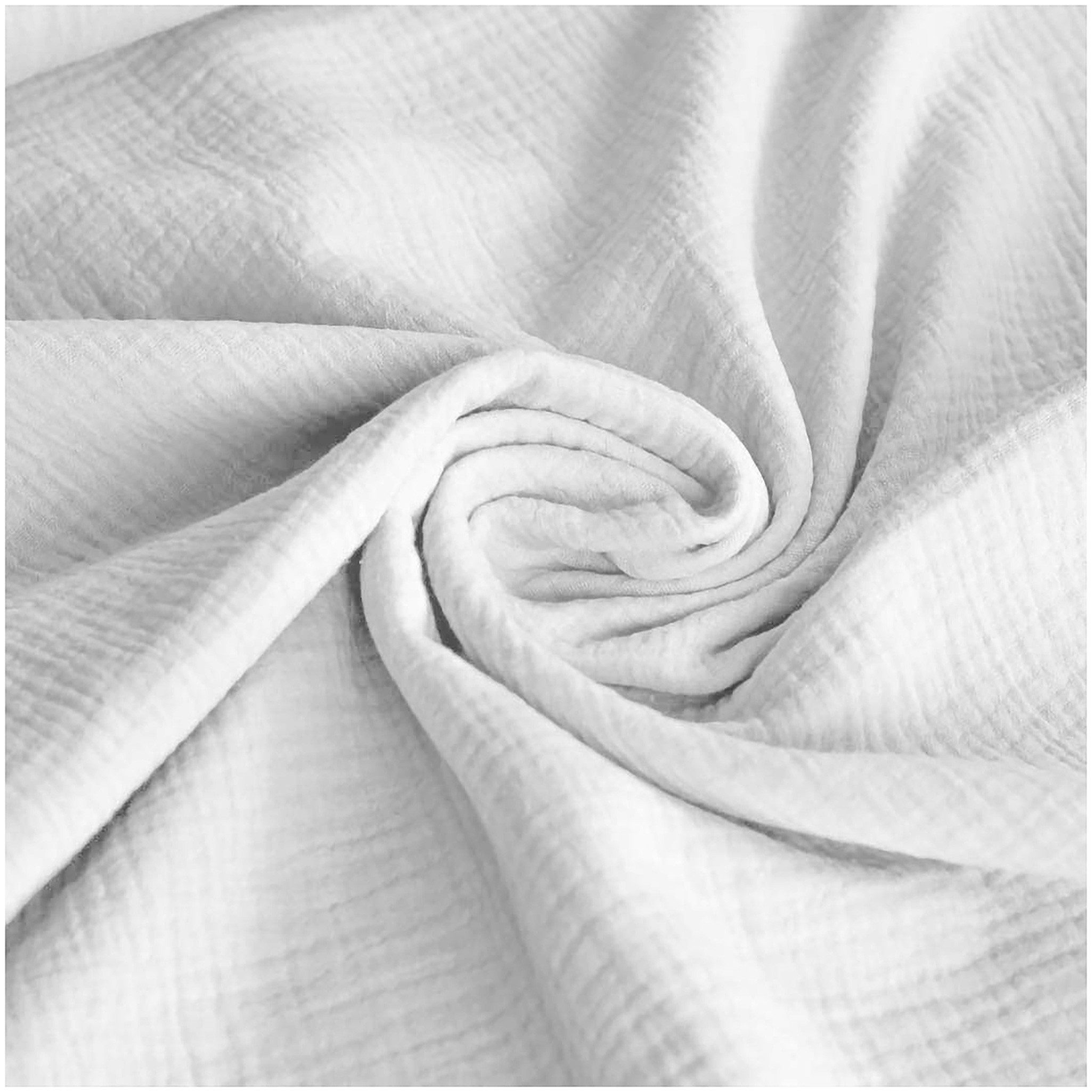 maDDma Stoff 50x130cm Musselin Stoff uni Meterware Mulltuch, weiß