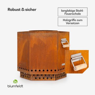 blumfeldt Feuerschale Mojanda, (Set), Feuerkorb Feuerstelle Campingofen Outdoor Garten