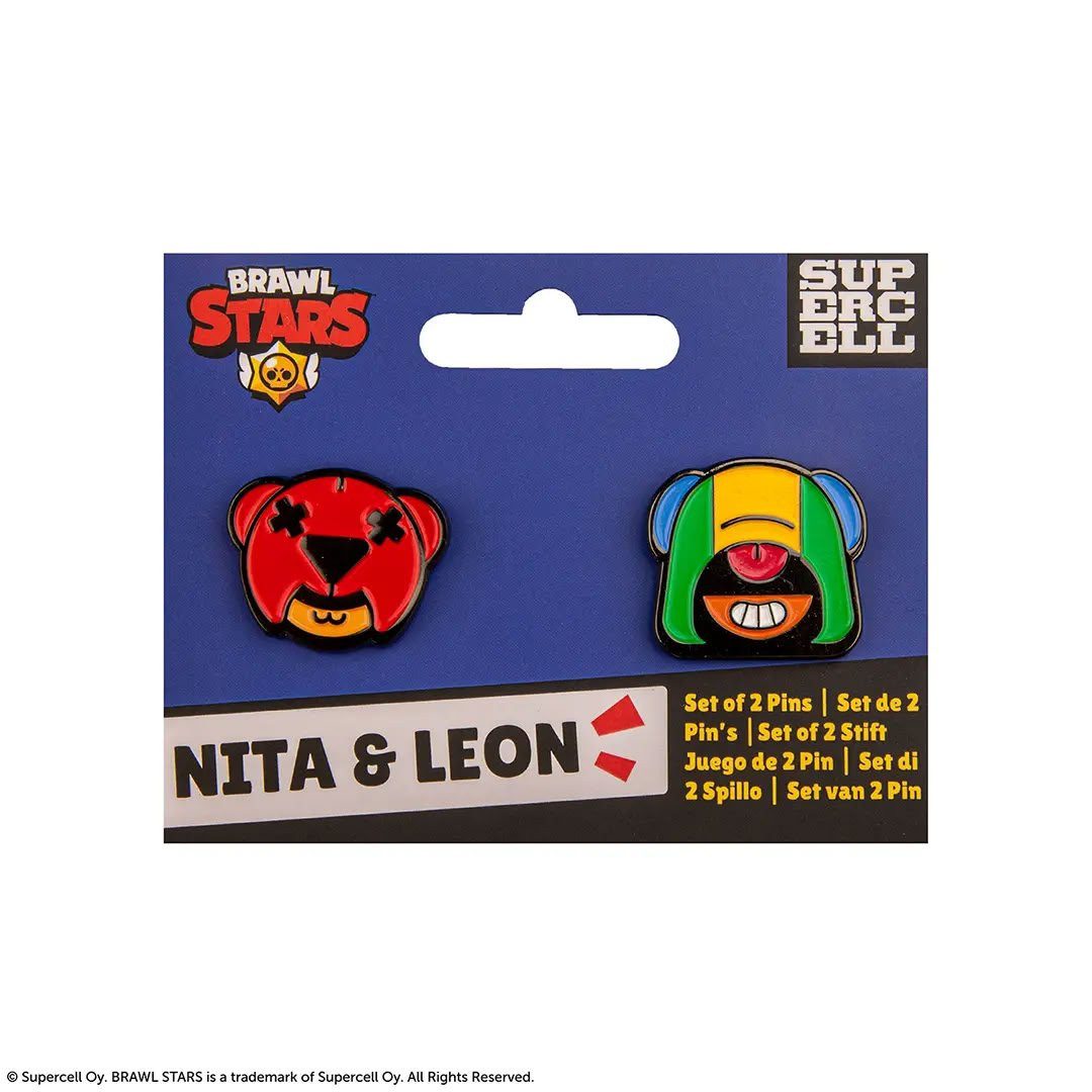 Cinereplicas Anstecknadel Set Brawl Stars Nita & Leon Pin Badge Set (2-teilig)
