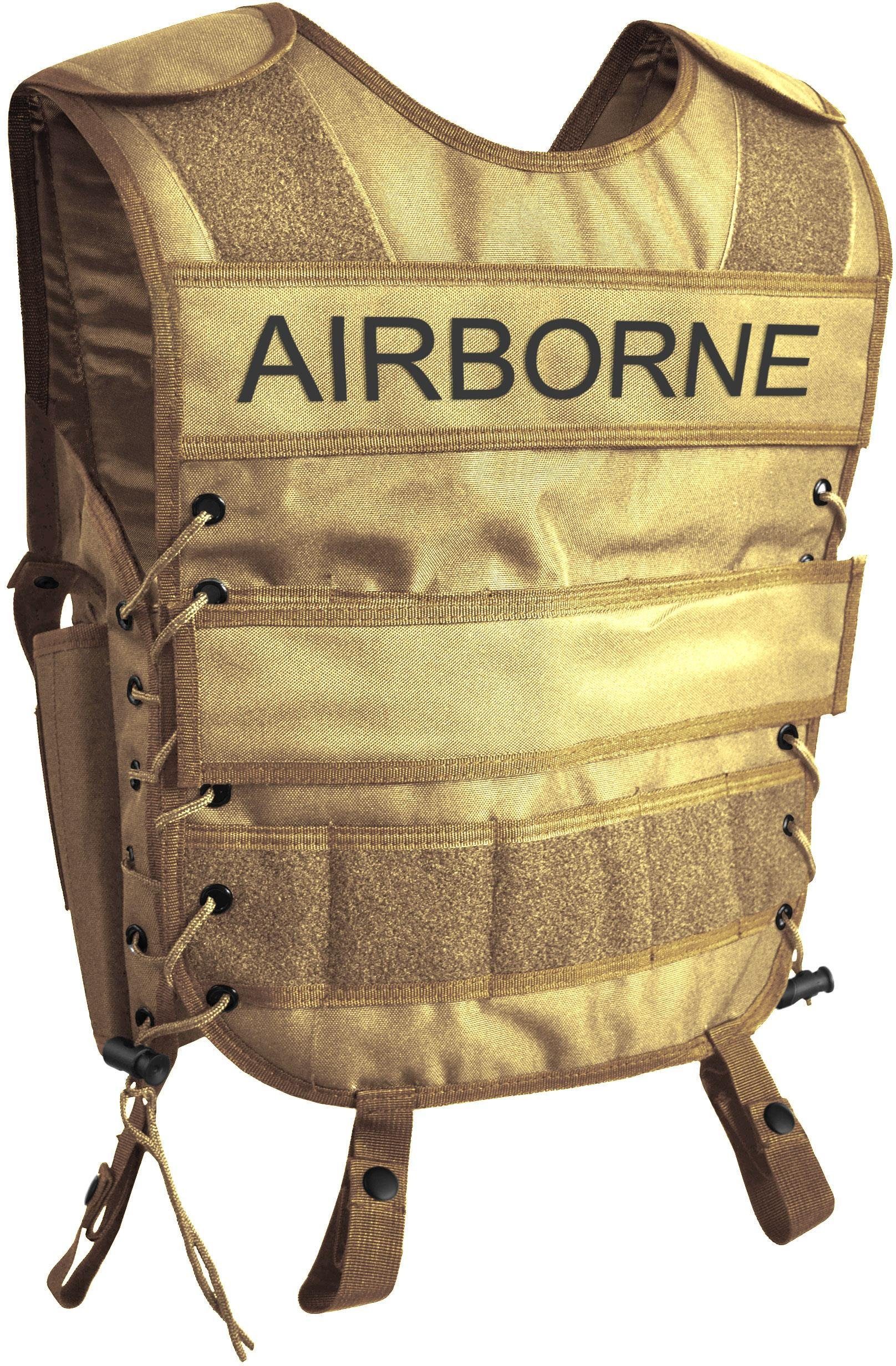 normani Polizei-Kostüm Weste mit abnehmbarem Klett-Patch Tac Charge-V