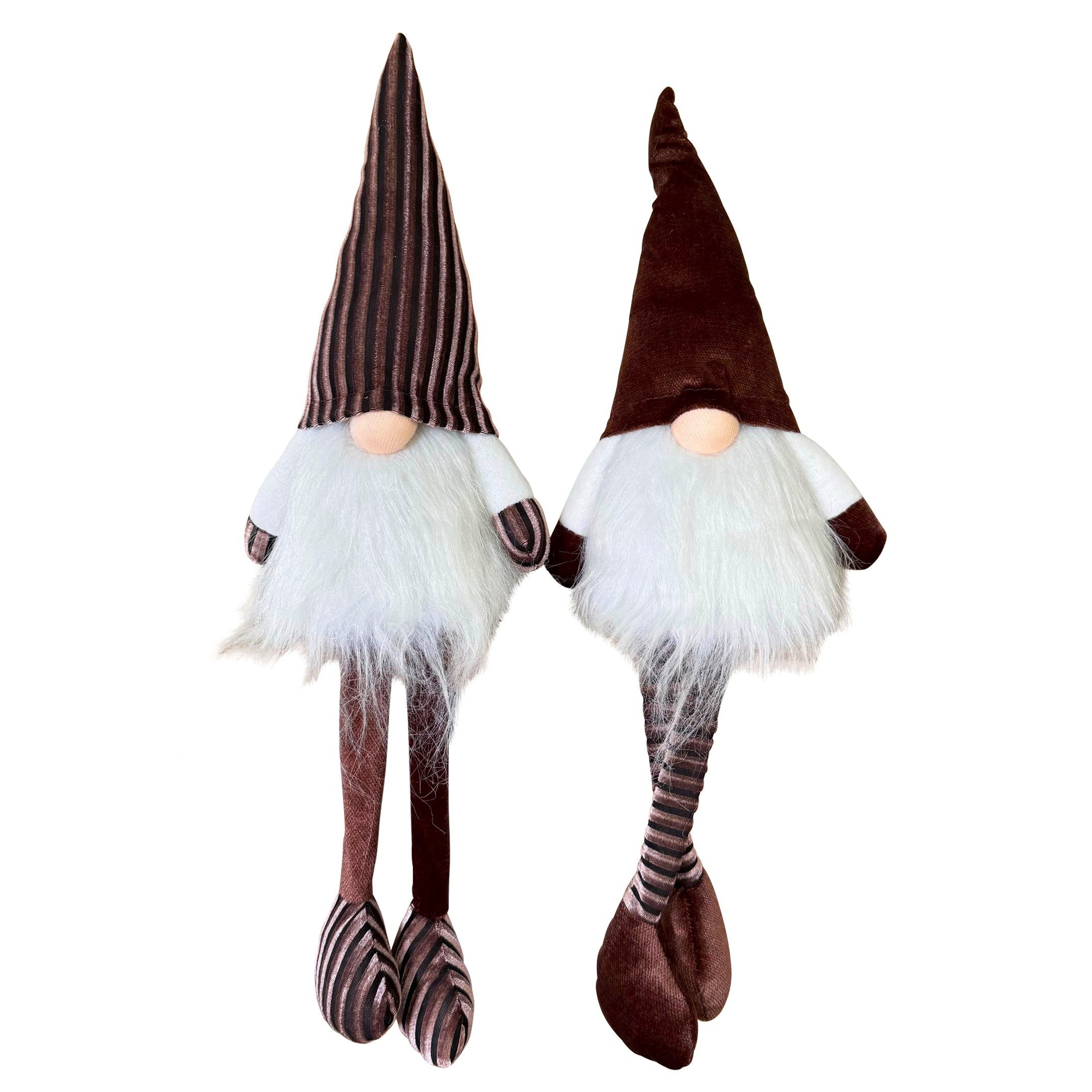 Online-Fuchs Миниатюрные фигурки 2 süße Weihnachtswichtel Фигурки mit samtiger Zipfelmütze (Weihnachten, Winter, Deko), Weihnachtsdeko