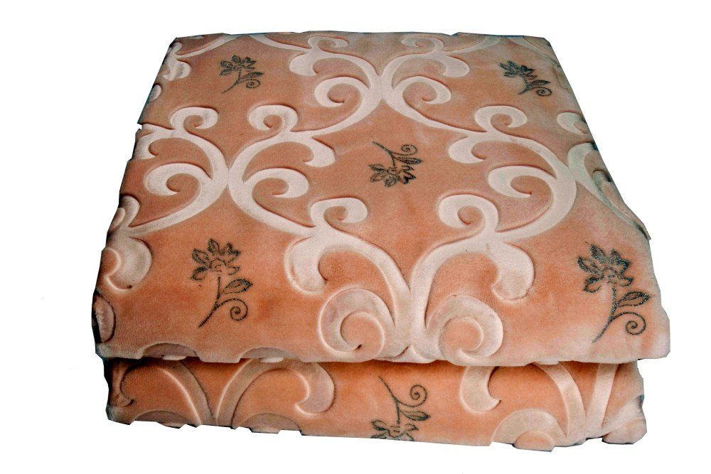 Tagesdecke Tagesdecke Bettüberwurf Decke mit Ornamenten pastell rosa  altrosa, Carpetia