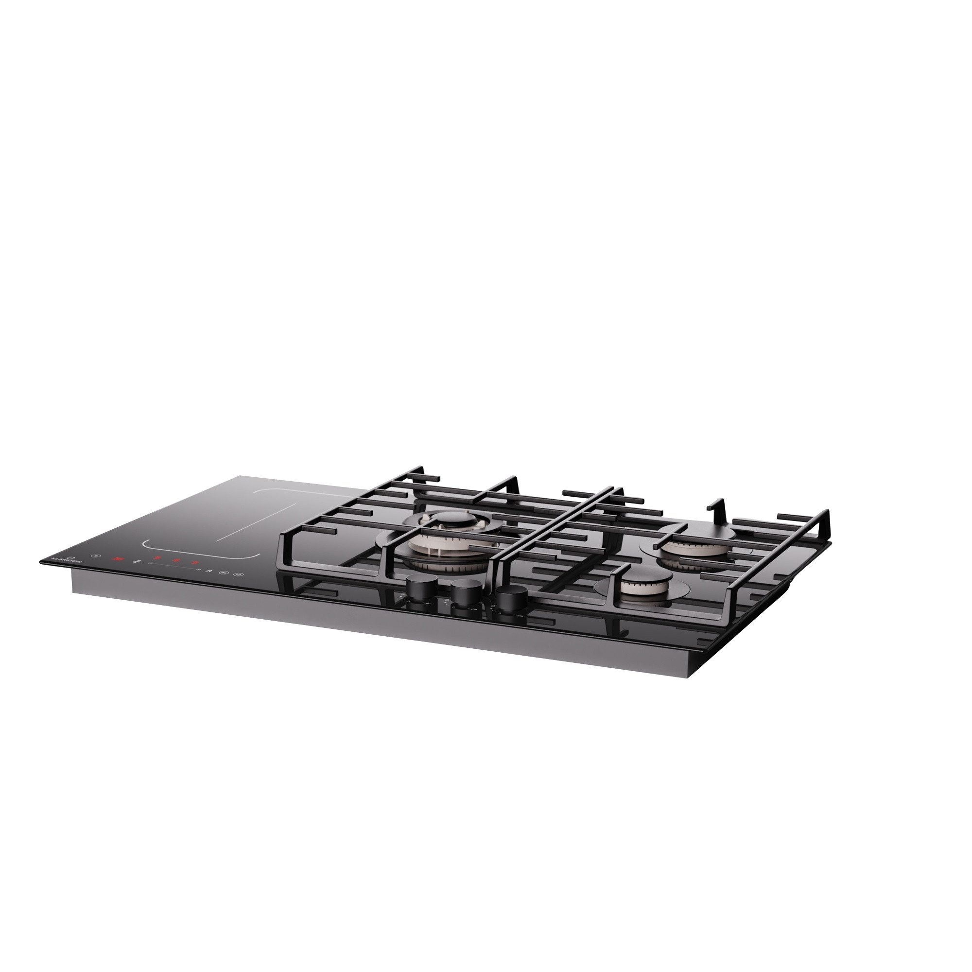 Klarstein Induktions-Kochfeld MultiChef 5 Induktion + Gas 5 Zonen 3 Gas + 2 Induktion mit Slider, Einbau-Kochfeld Hob Hybrid mit Schieberegler & Stop&Go-Funktion