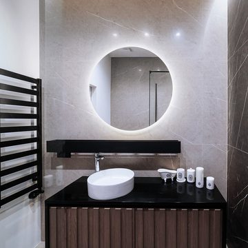 Tulup Dekospiegel Dekorativer Runder Spiegel mit LED-Hintergrundbeleuchtung Badspiegel, (Neutralweiß 4000K)