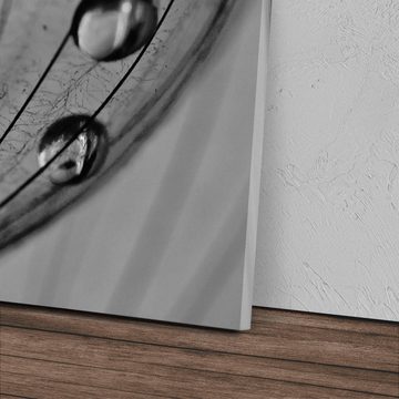 Sinus Art Leinwandbild 120x80cm Wandbild auf Leinwand Schwarz Weiß Makrofotografie Pusteblume, (1 St)
