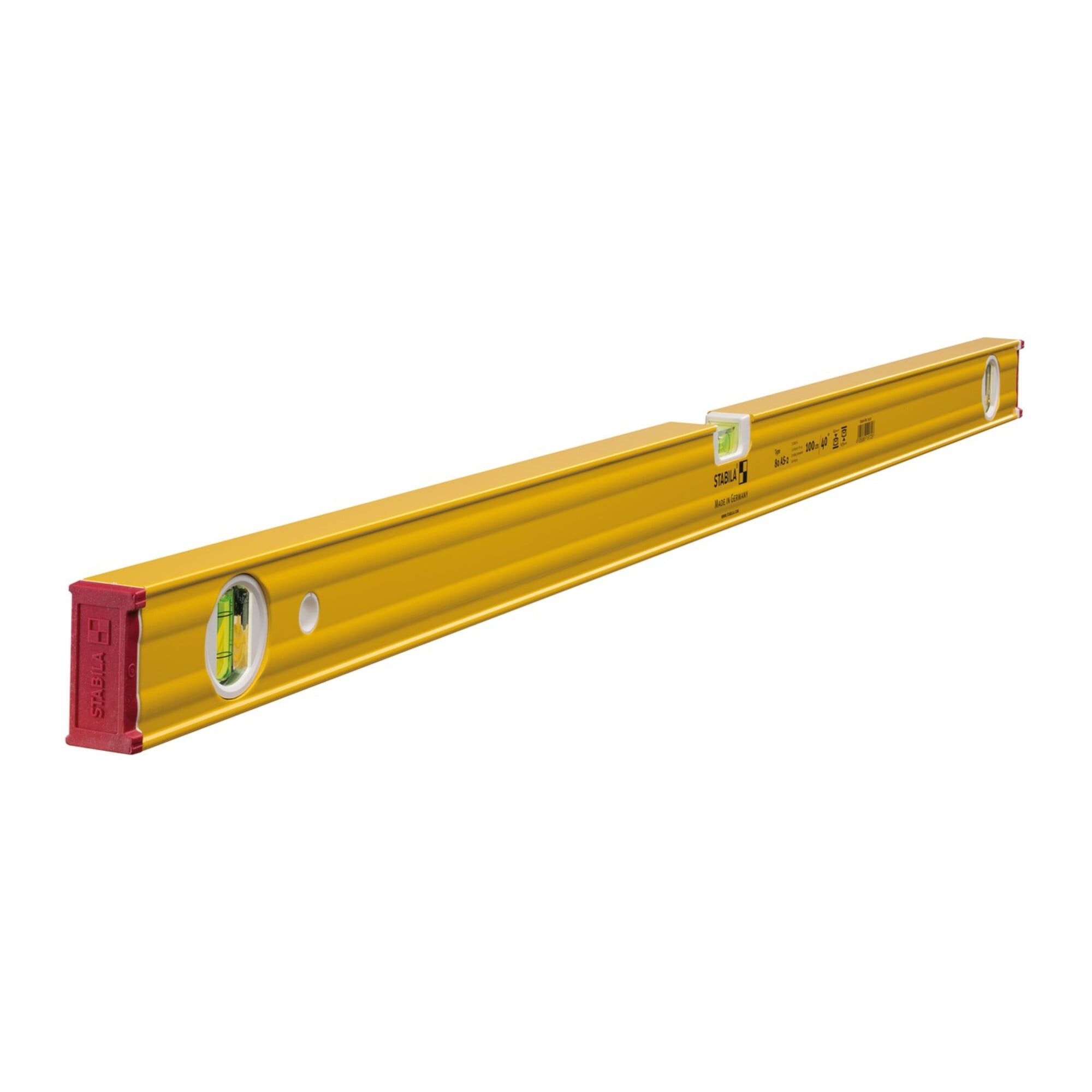 Stabila Wasserwaage STABILA Wasserwaage 80 AS-2 100cm Alu.gelb ± 0,5 mm/m