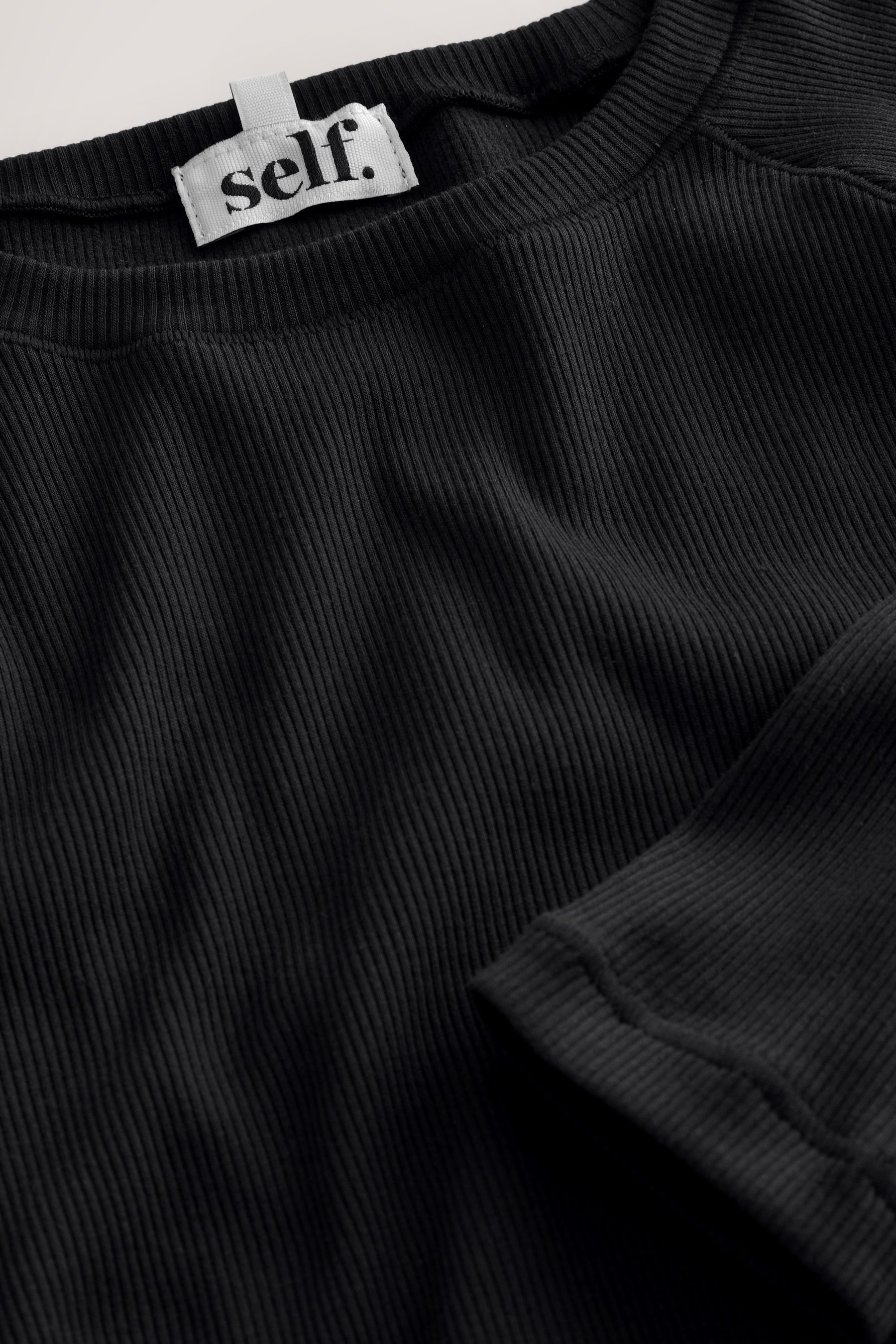 self Langarmshirt Langärmeliges Oberteil mit Rippenmuster (1-tlg) – Bild 2 von 3