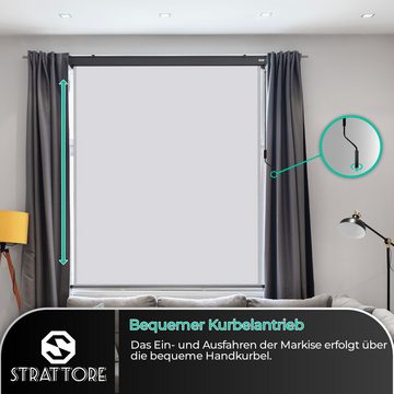 Strattore Balkonsichtschutz Ausziehbare Senkrechtmarkise / Vertikalmarkise 180 x 250 cm - Hellgrau